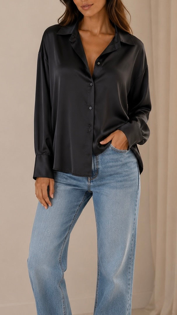 Camicia Silk Nera