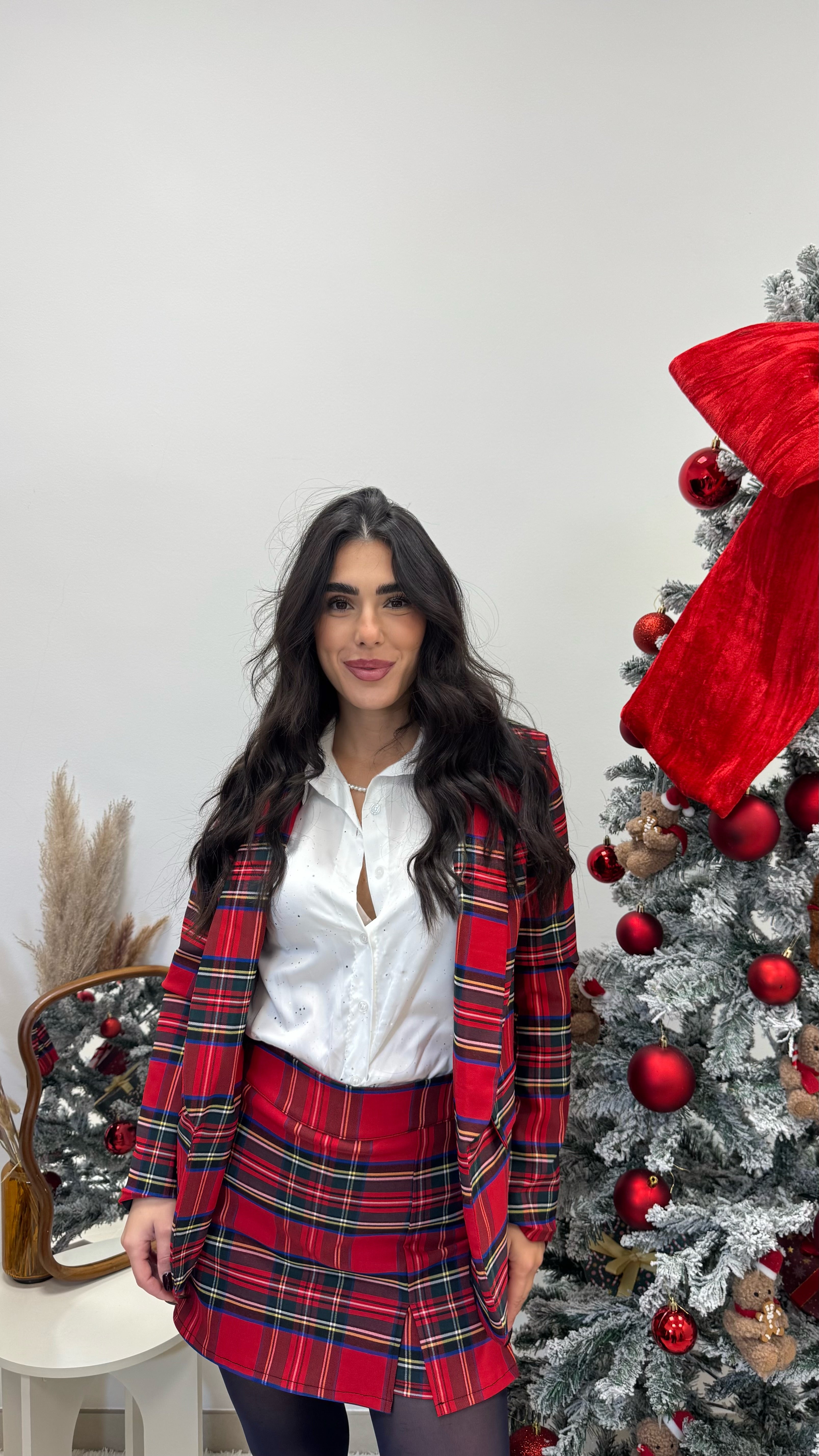 🎄Gonna Pantaloncino Tartan Rossa