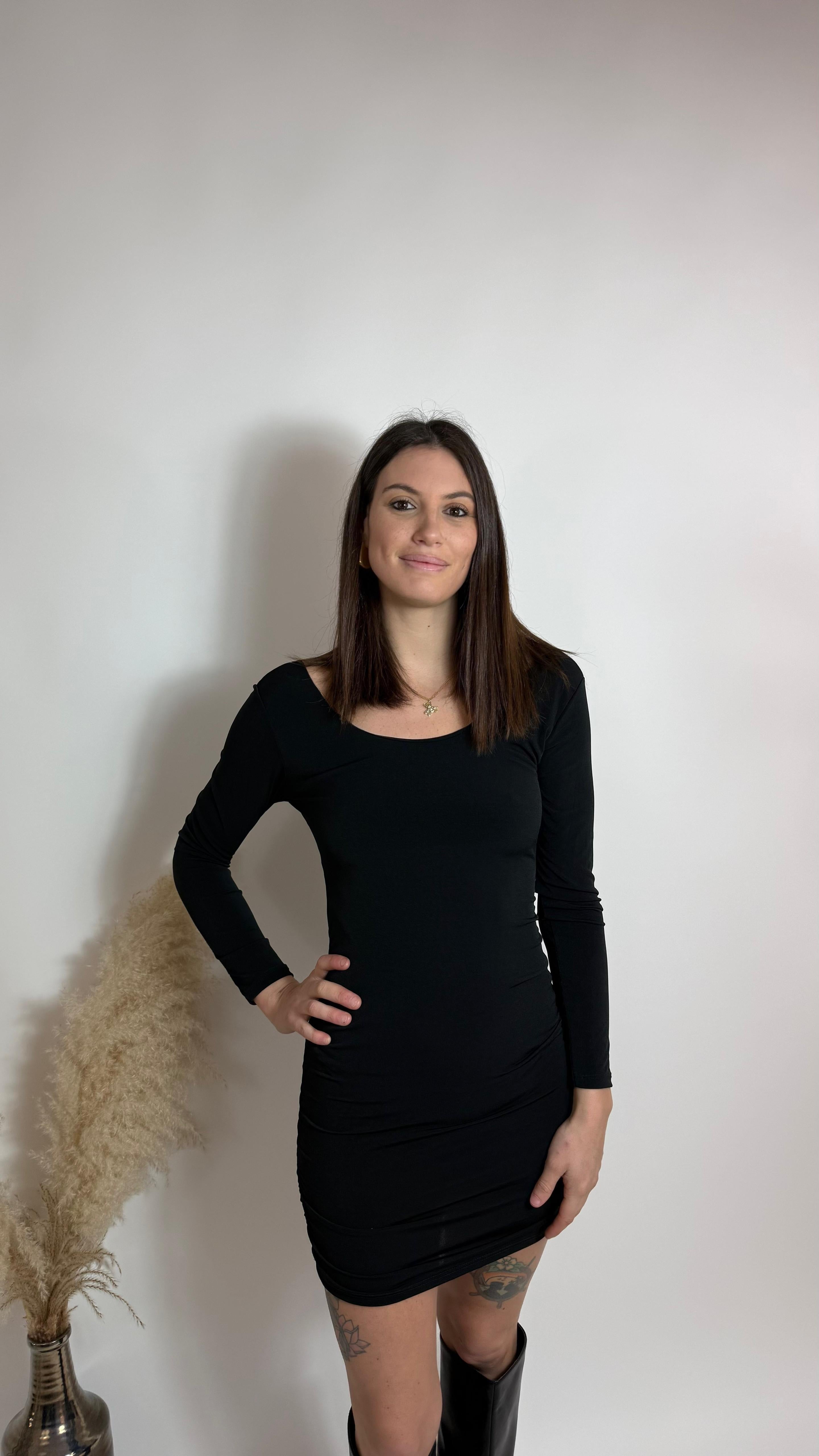 Minidress drappeggiato Nero