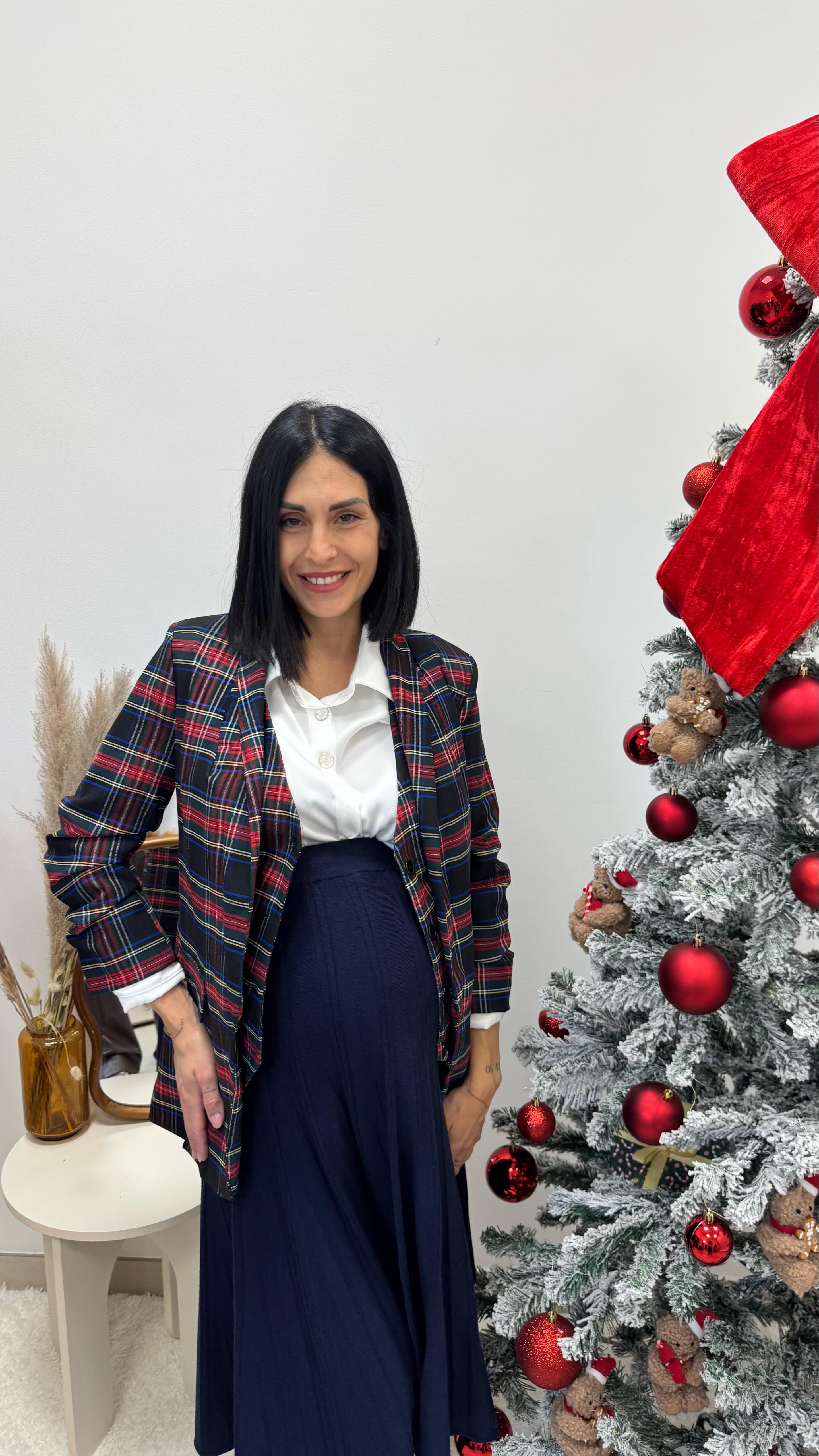 🎄Gilet Tartan Blu