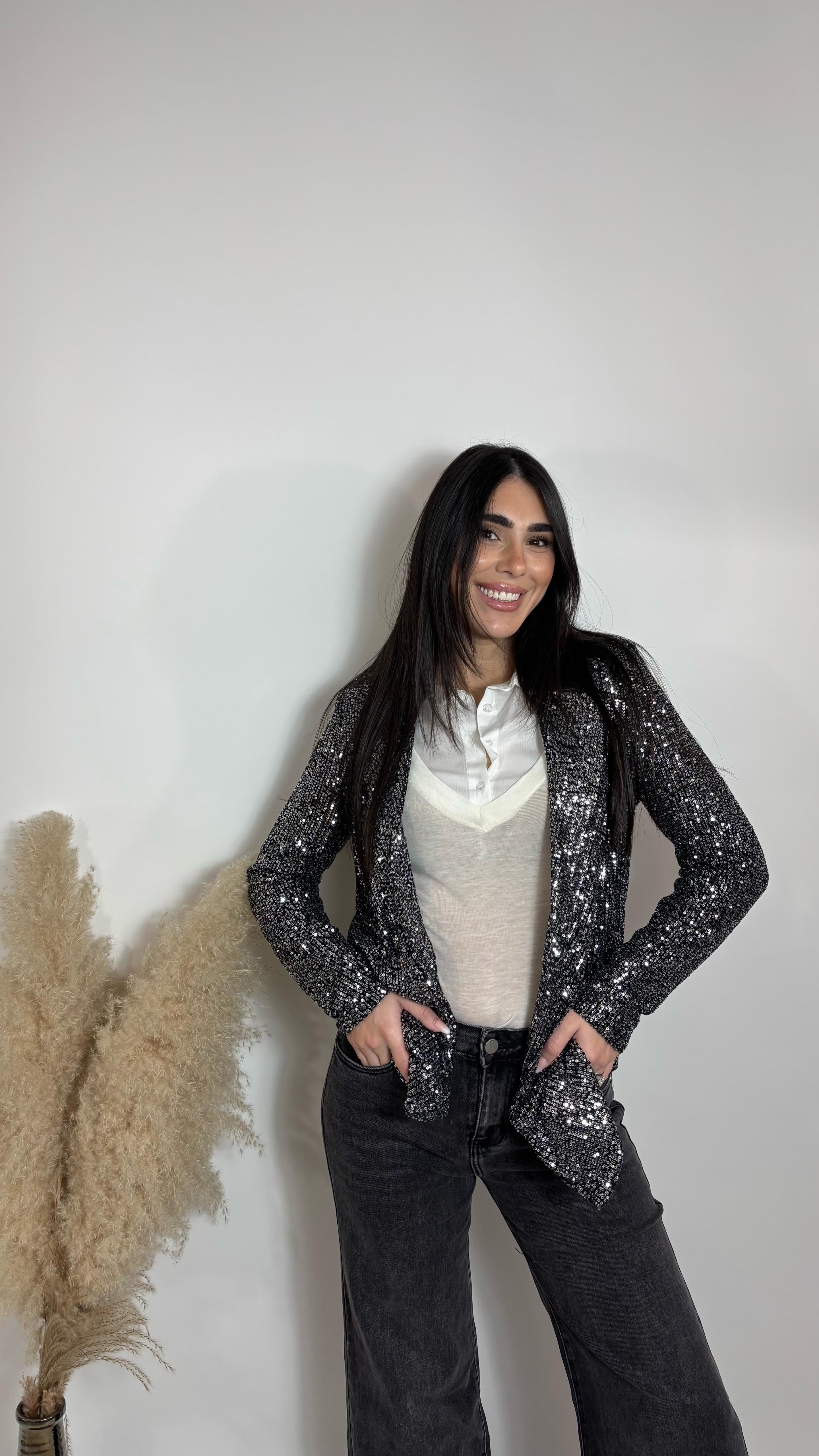 ✨Blazer Sparkling Black Silver