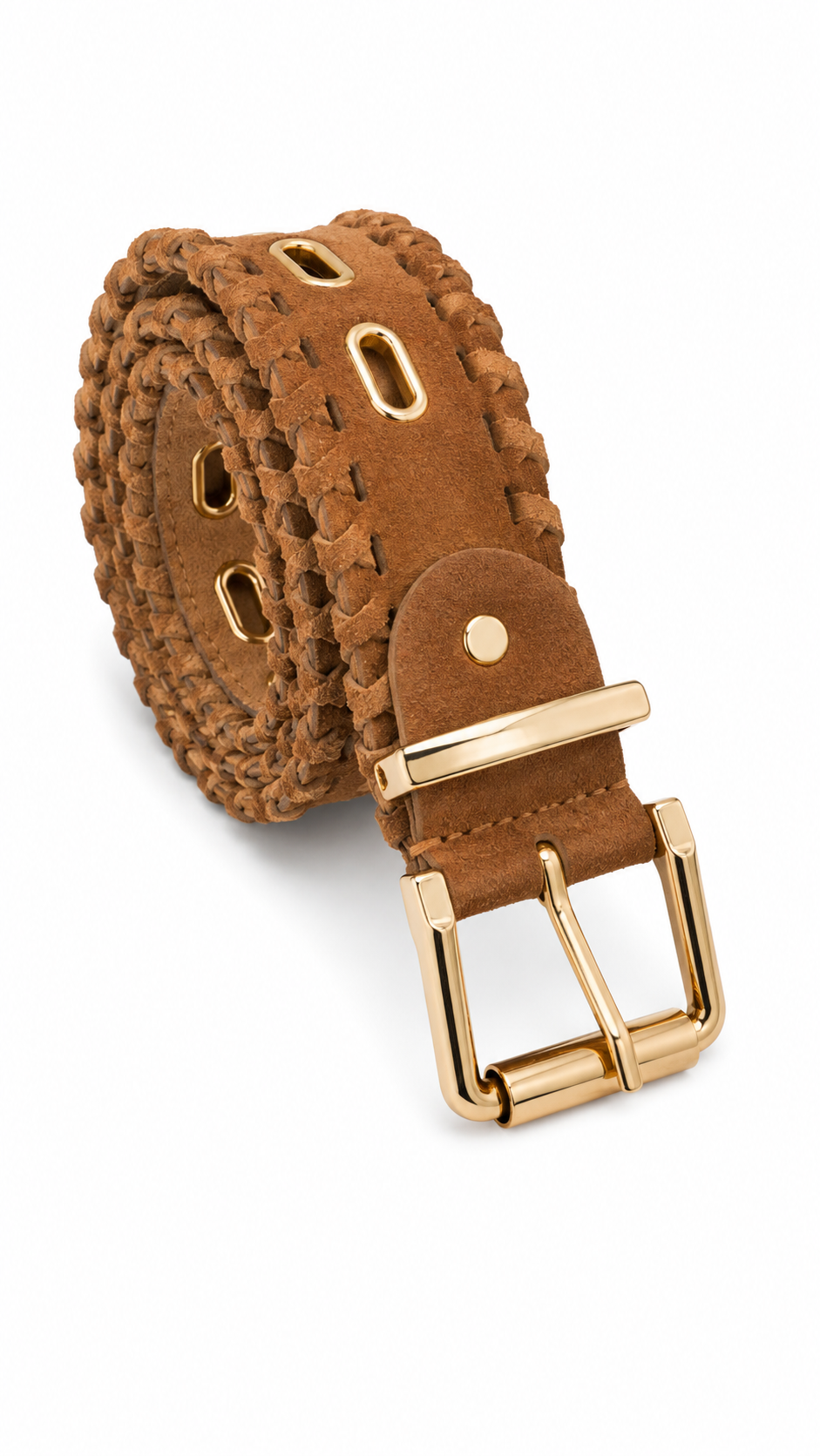 Cintura Suede Braid Camel