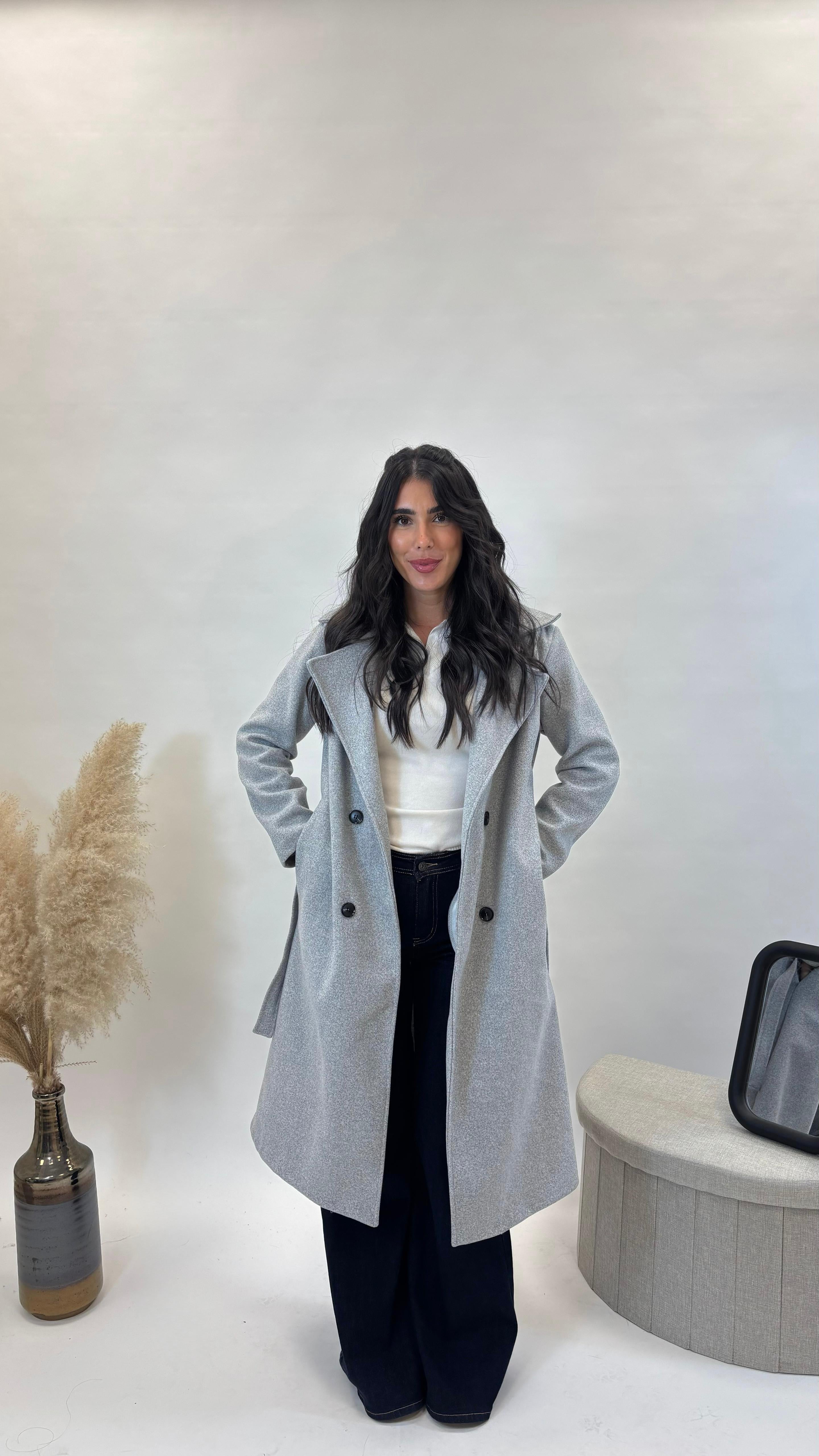 Coat BE YOU con Cinta Grigio Perla