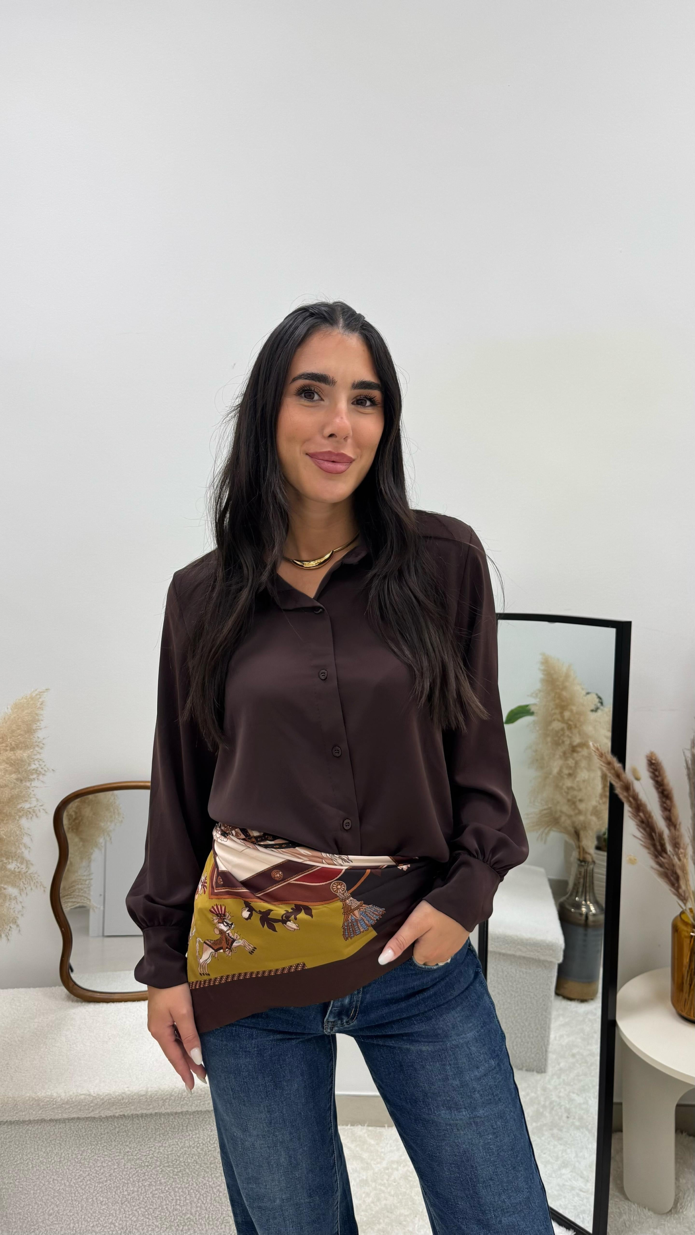 Camicia Con Foulard Choco