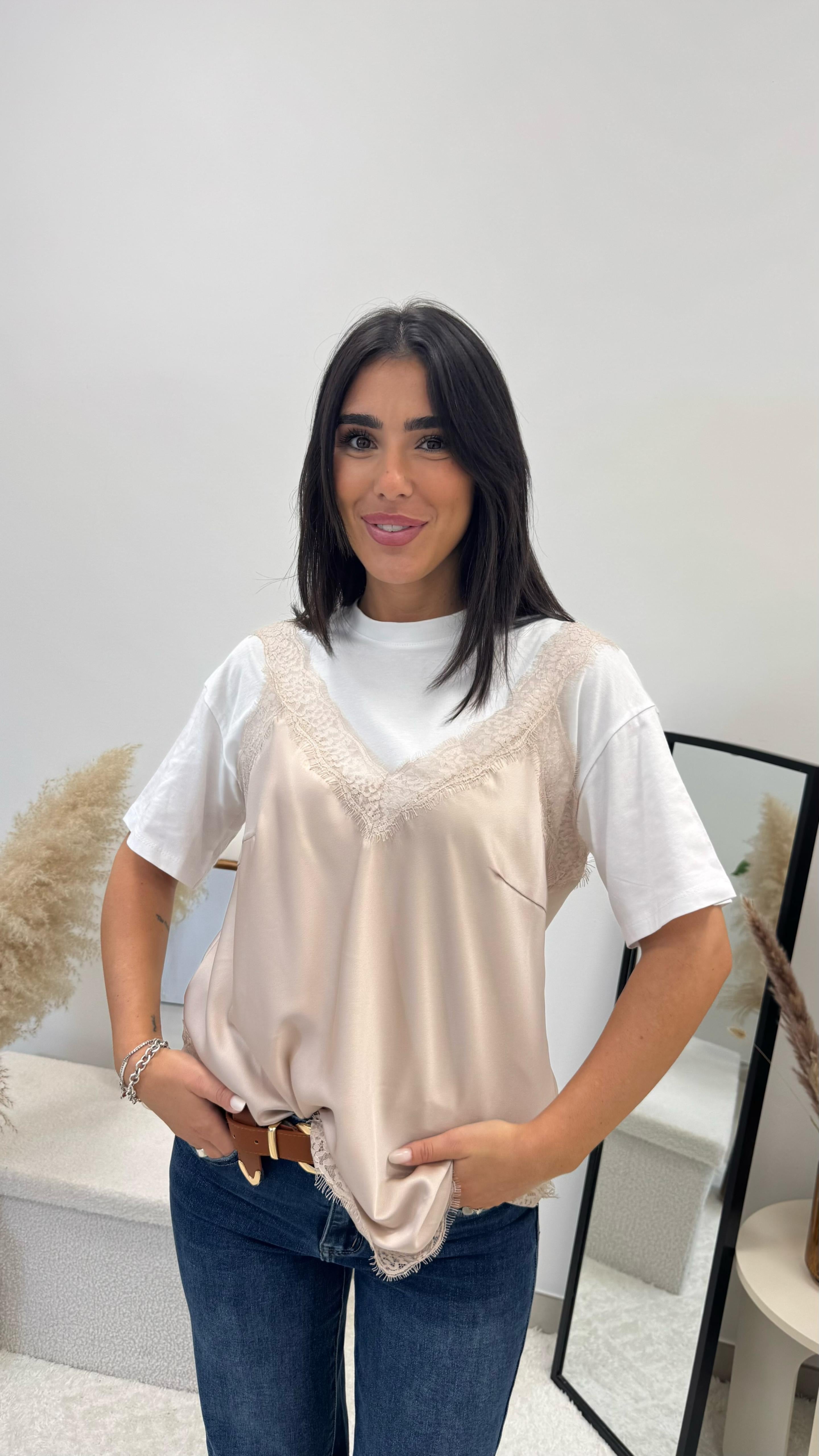 Top Silk&Lace Ecru