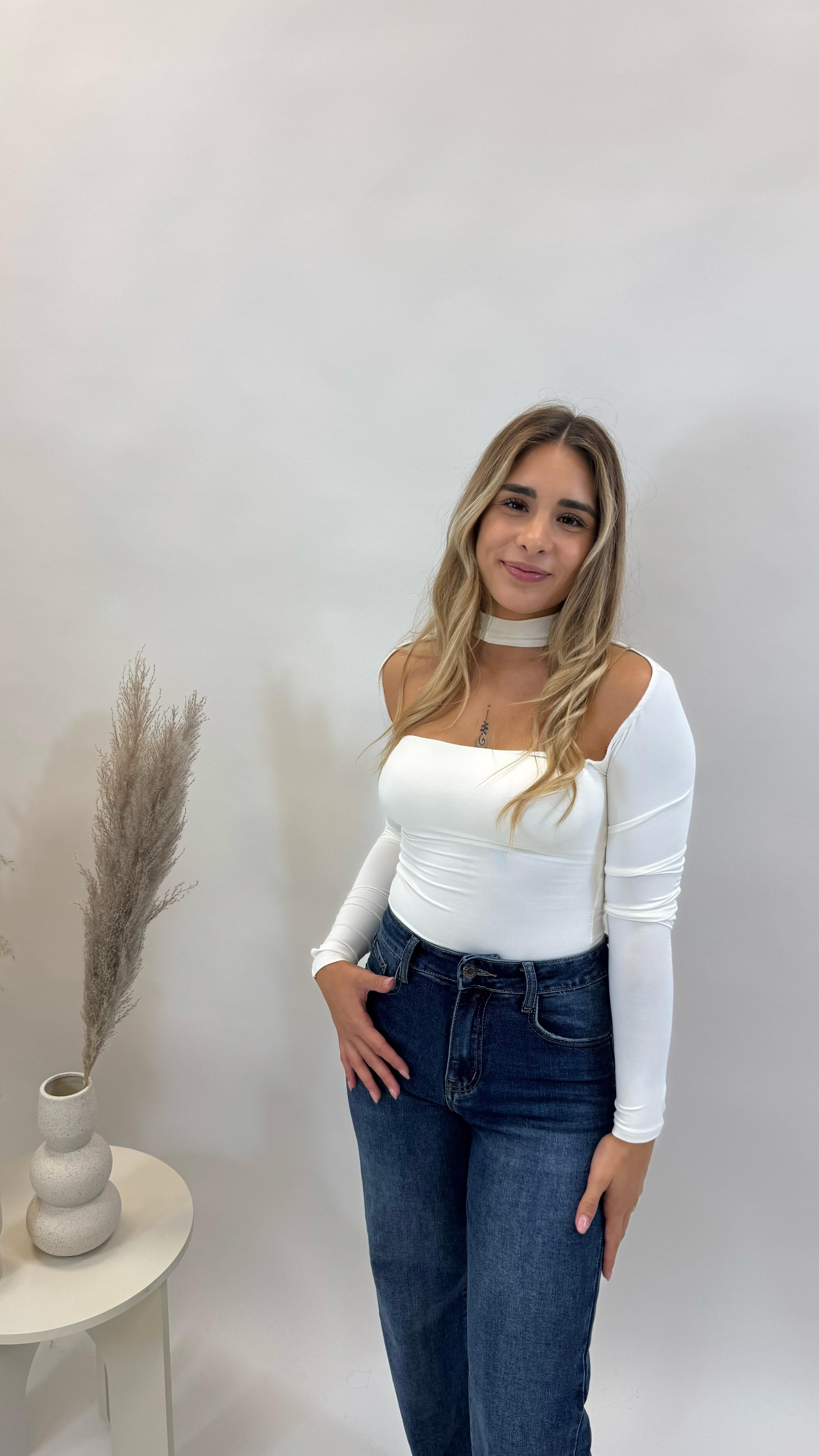 Body Scollo Chocker Bianco