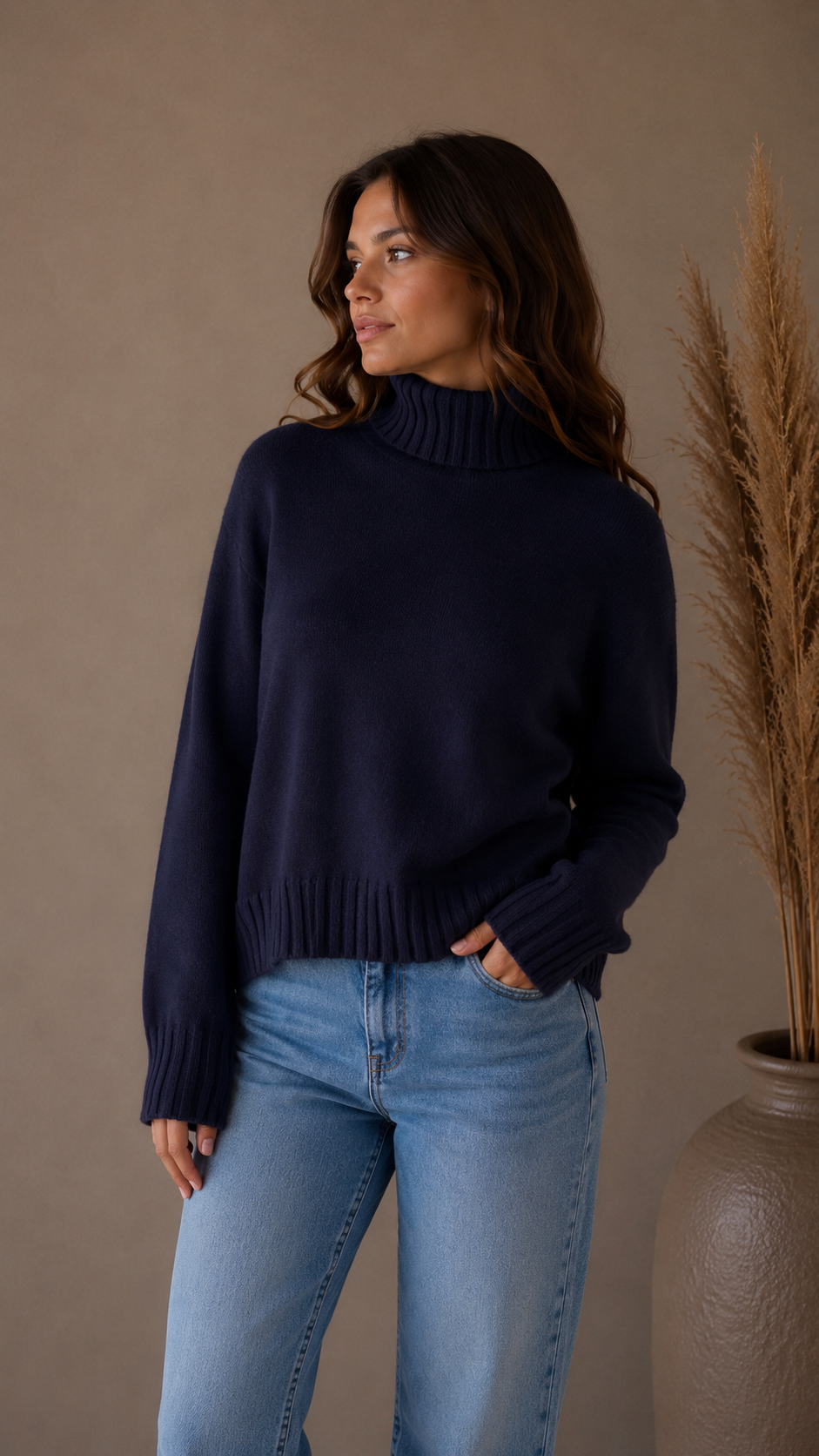 Pull Collo Cannole Blu Notte