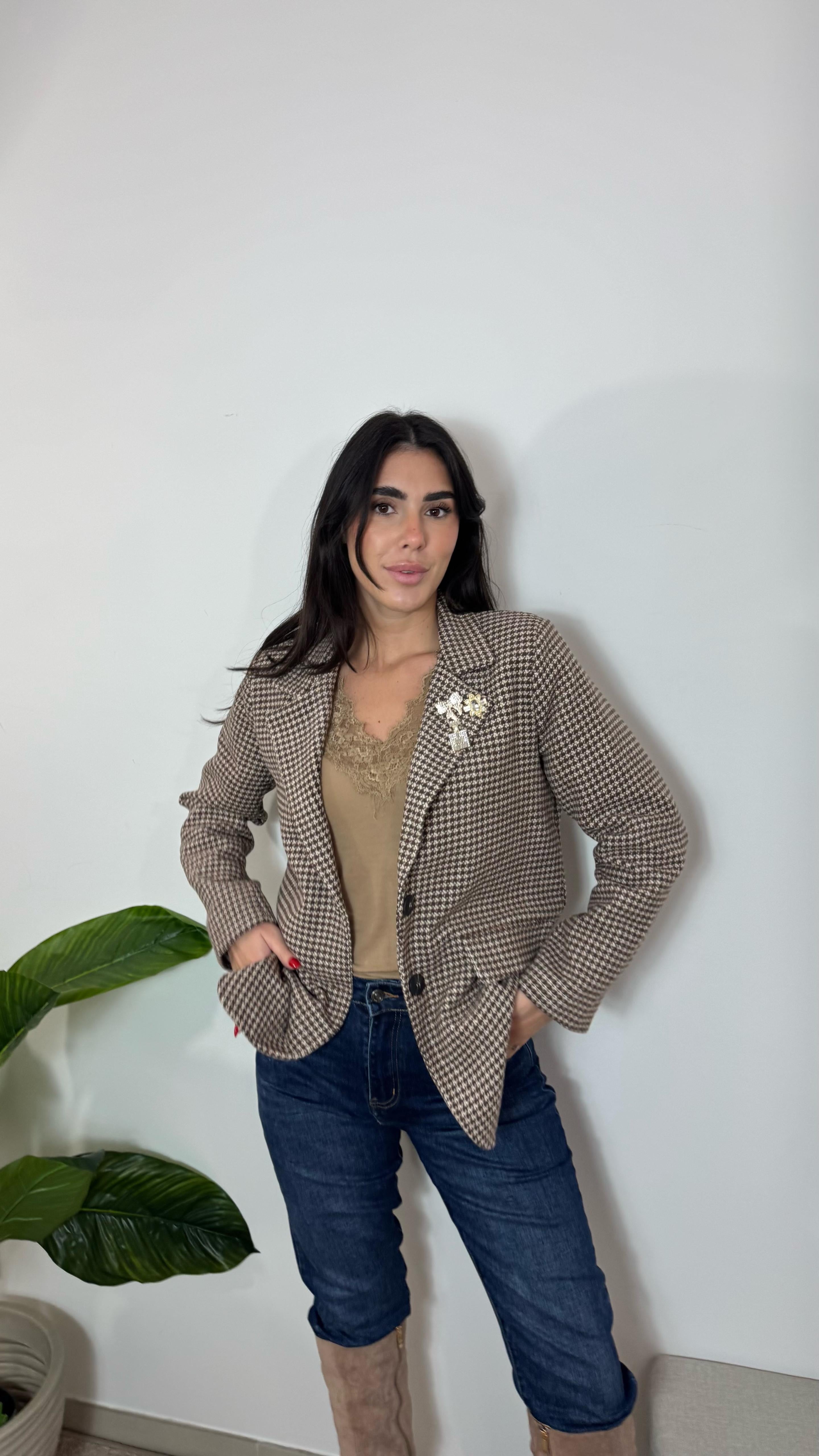 Maglia Cashmere e Pizzo Nude