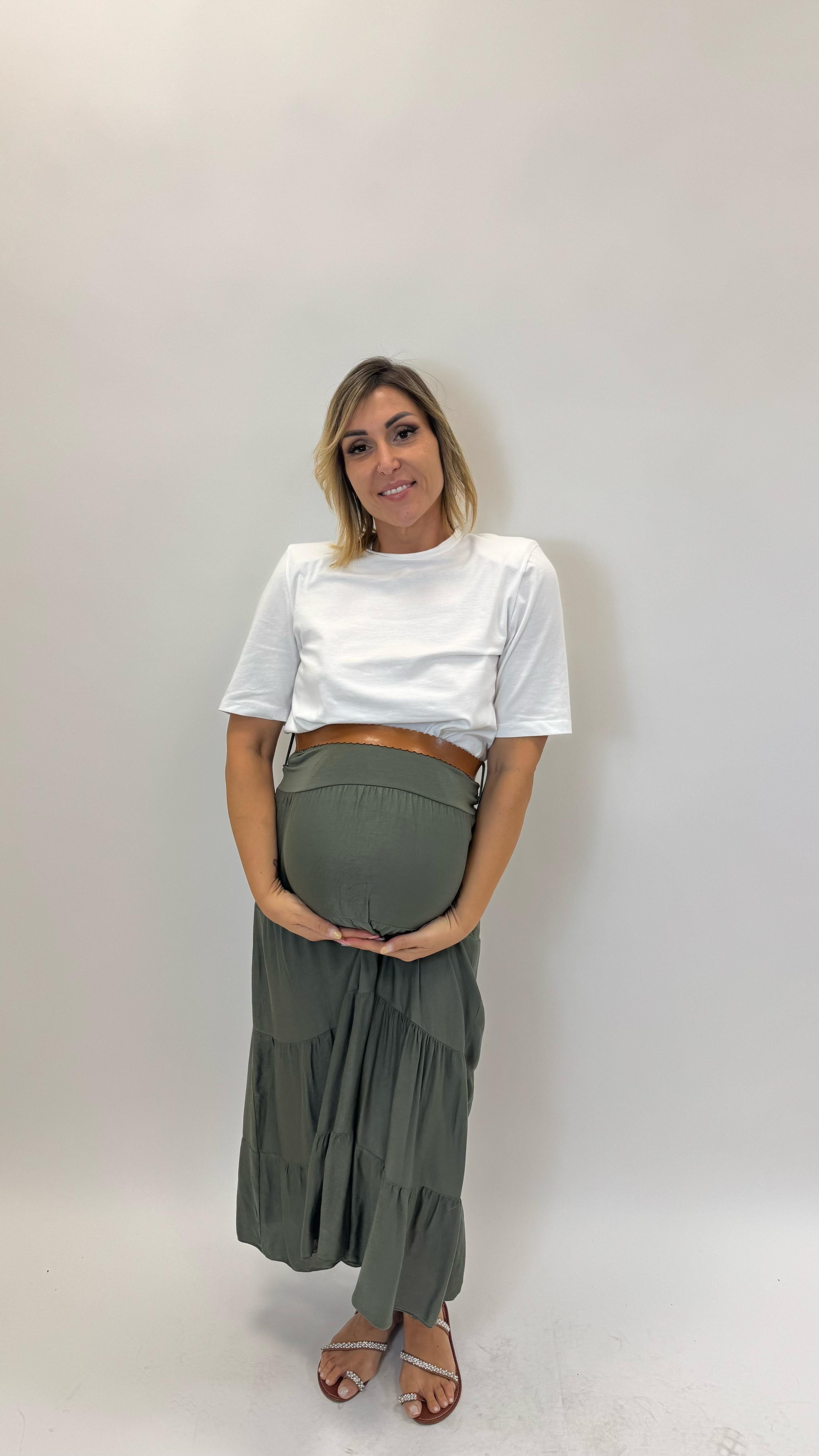 Gonnellone Cinta e Balze Verde Utility
