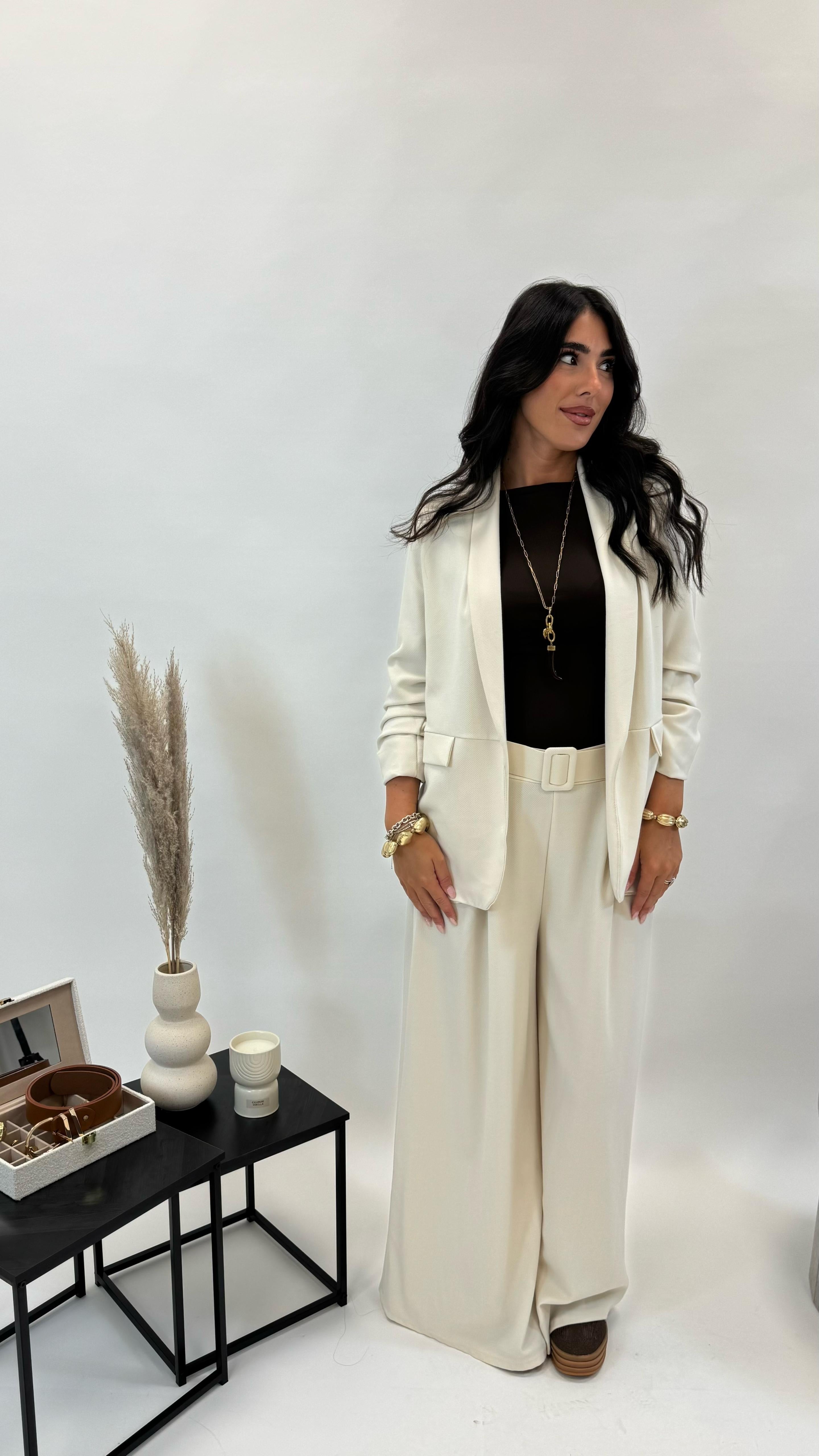 Pantalone Full Lenght Spigato Burro