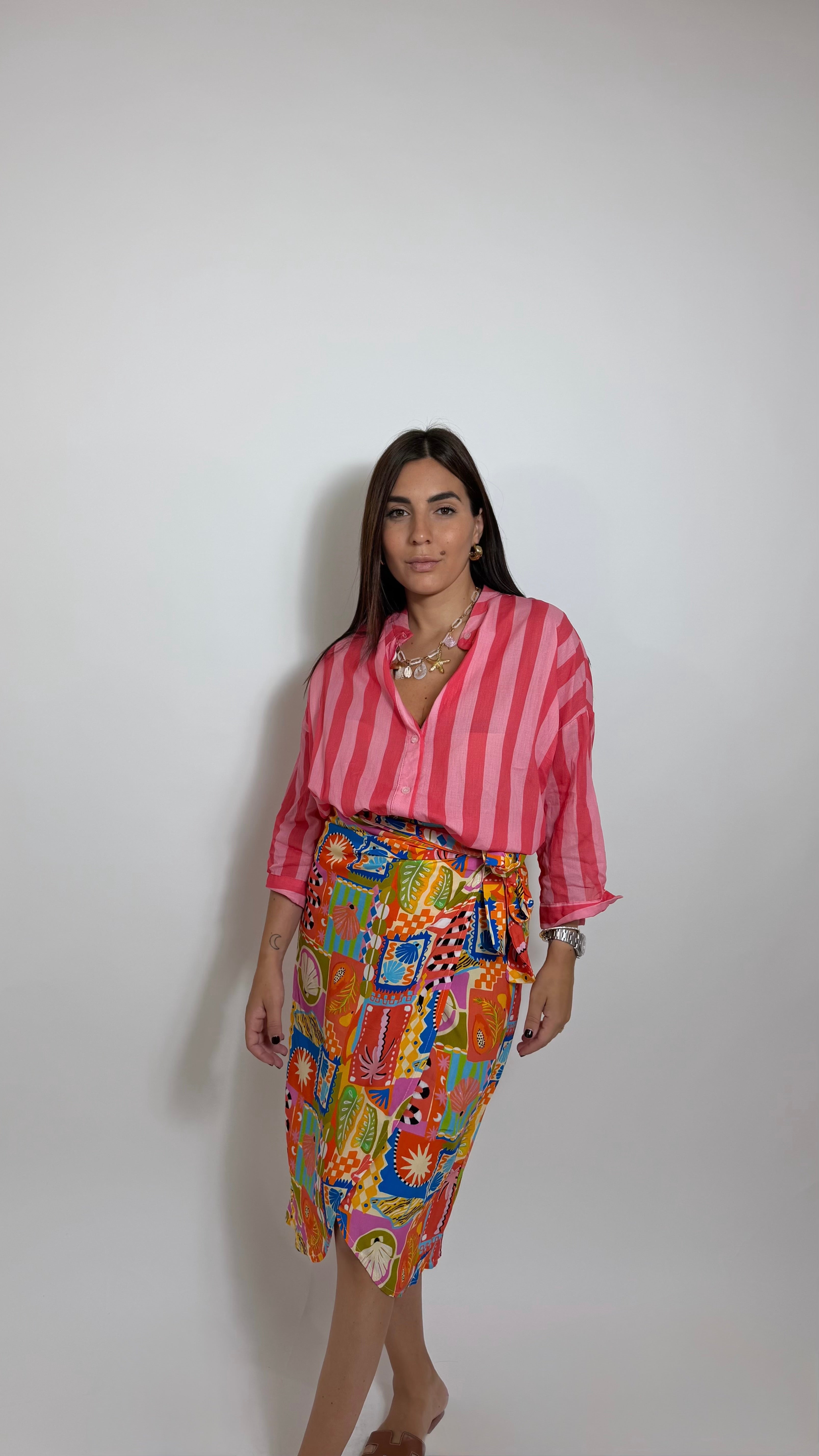 Gonna Pareo Midi Tropical Shell
