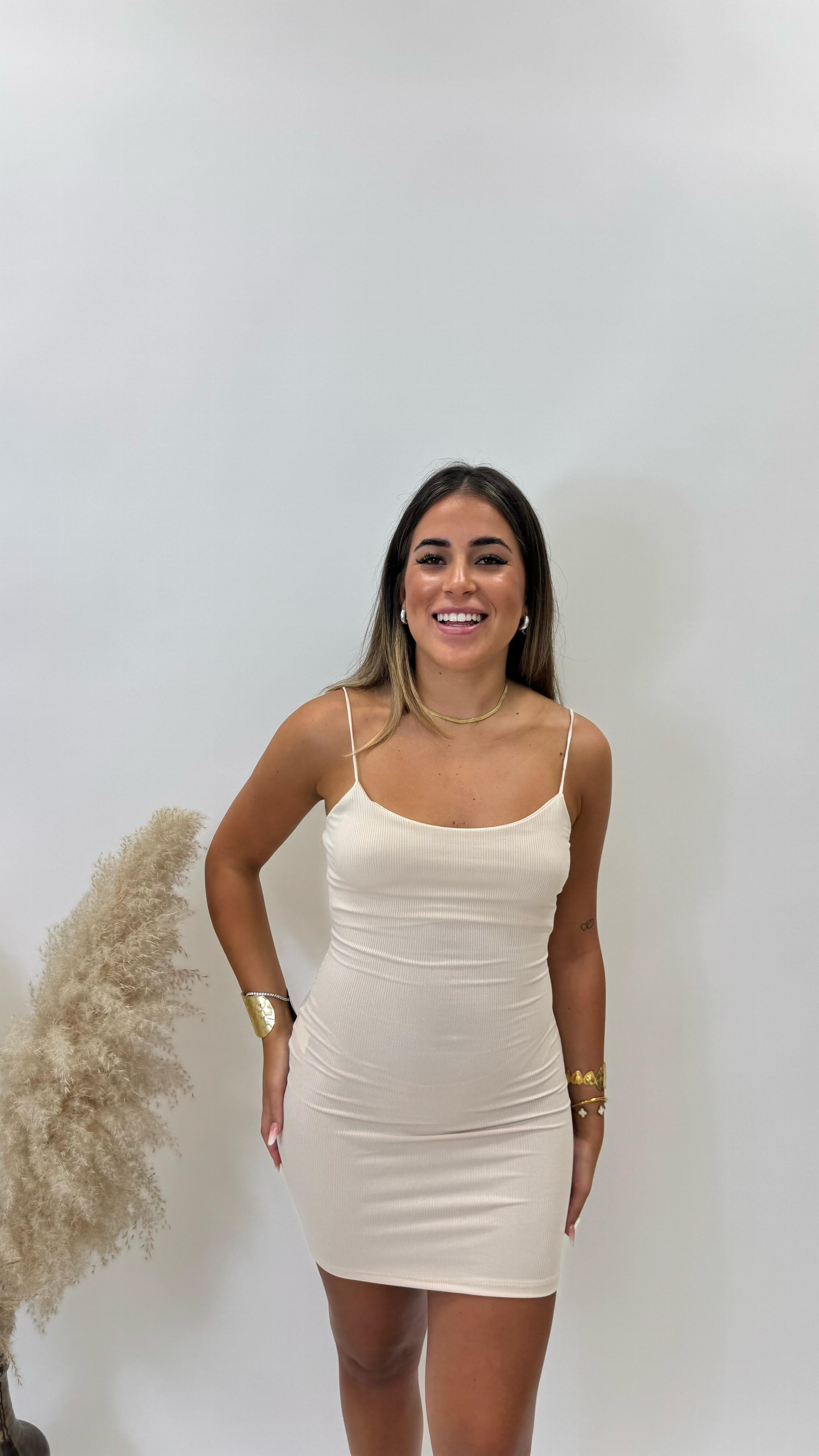 Minidress Basic Bretella Sottile Nude
