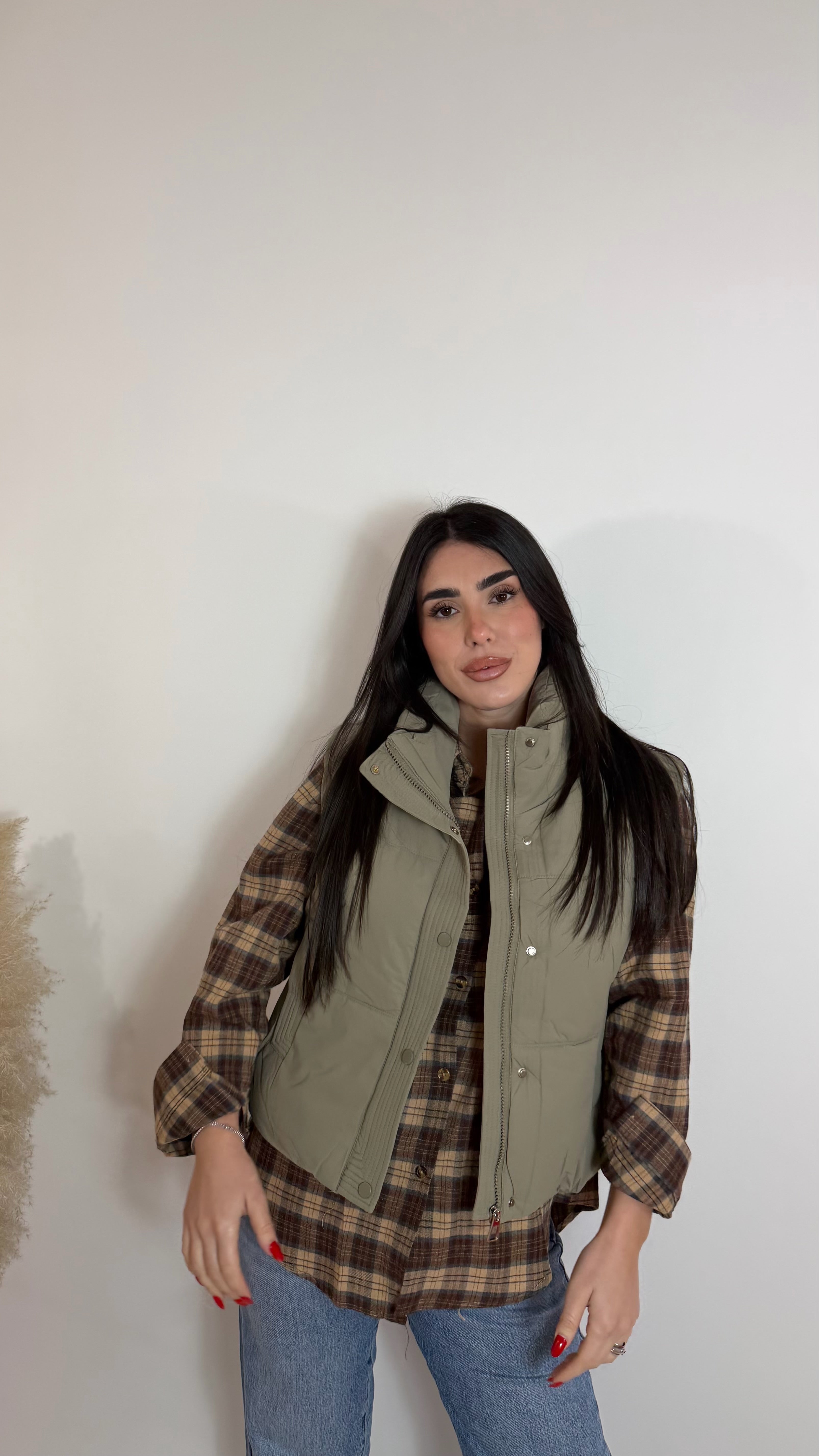 Bomber Gilet Verde Fango