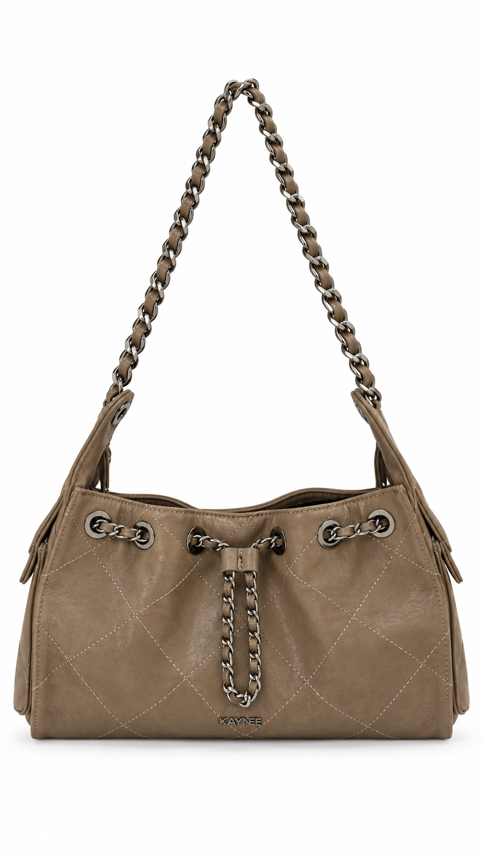 Borsa Chain Quilted Tortora