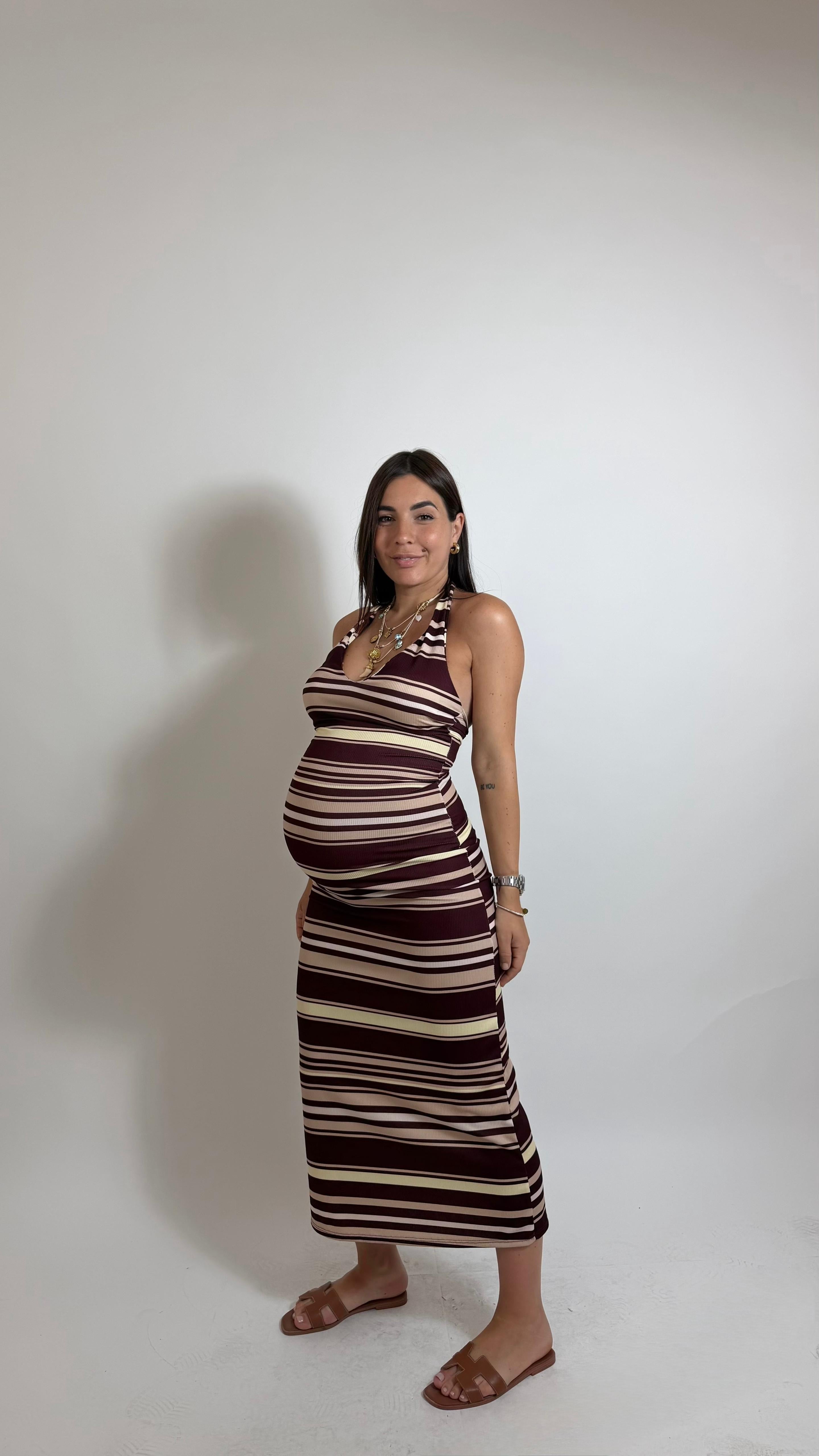 Abito Candy Stripes Burgundy