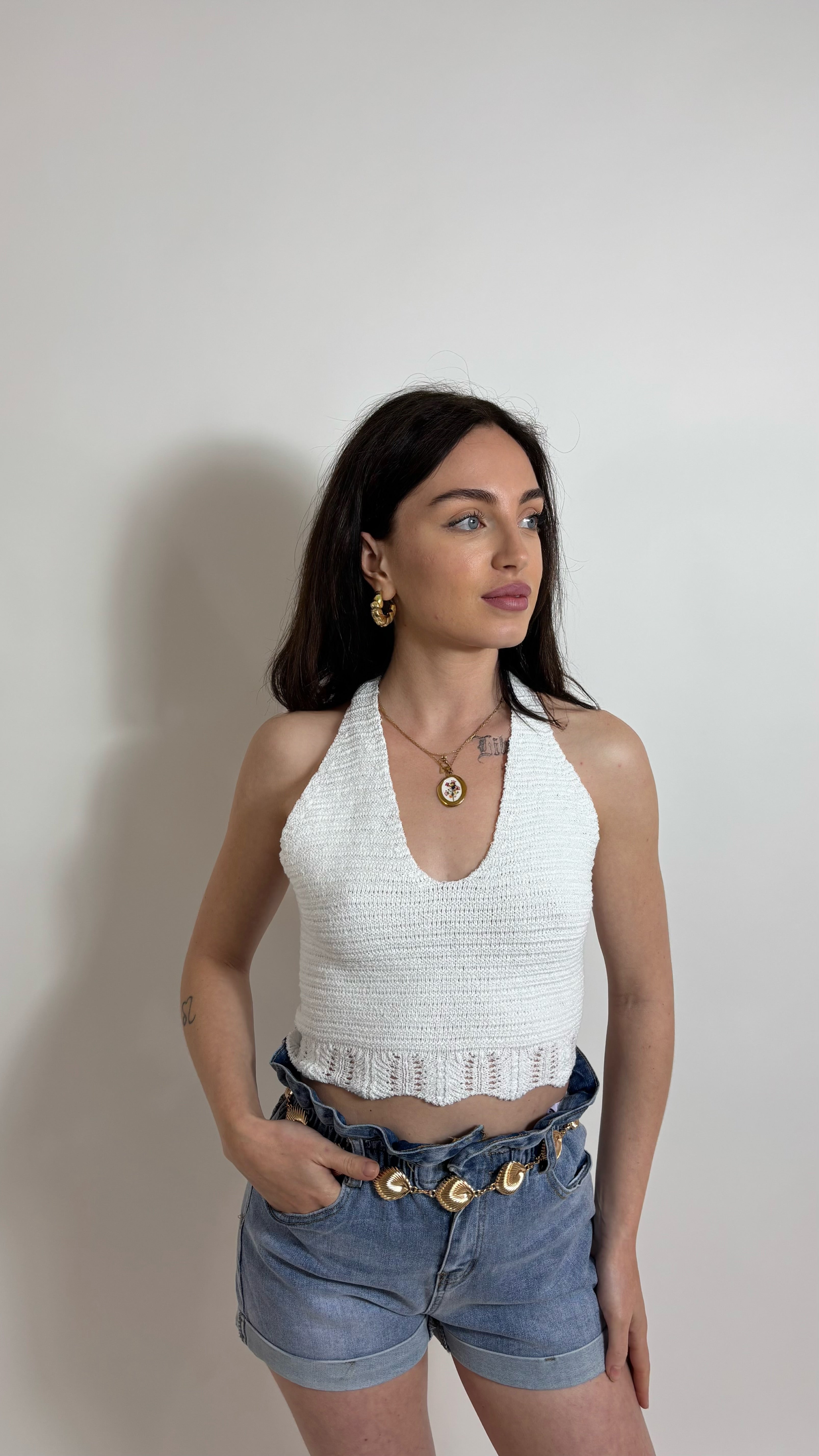 Top Crochet Positano Bianco