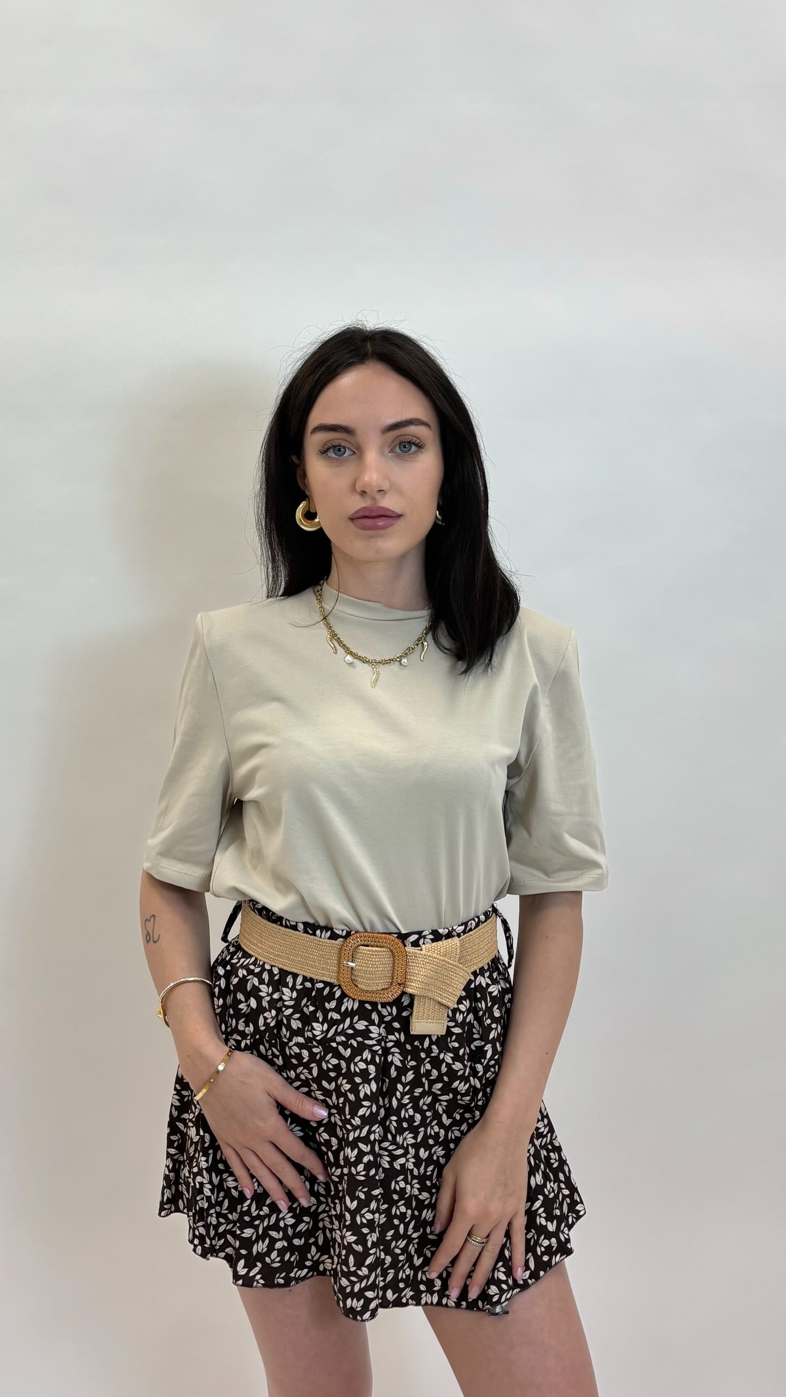 Skort Bloom con Cintura Choco