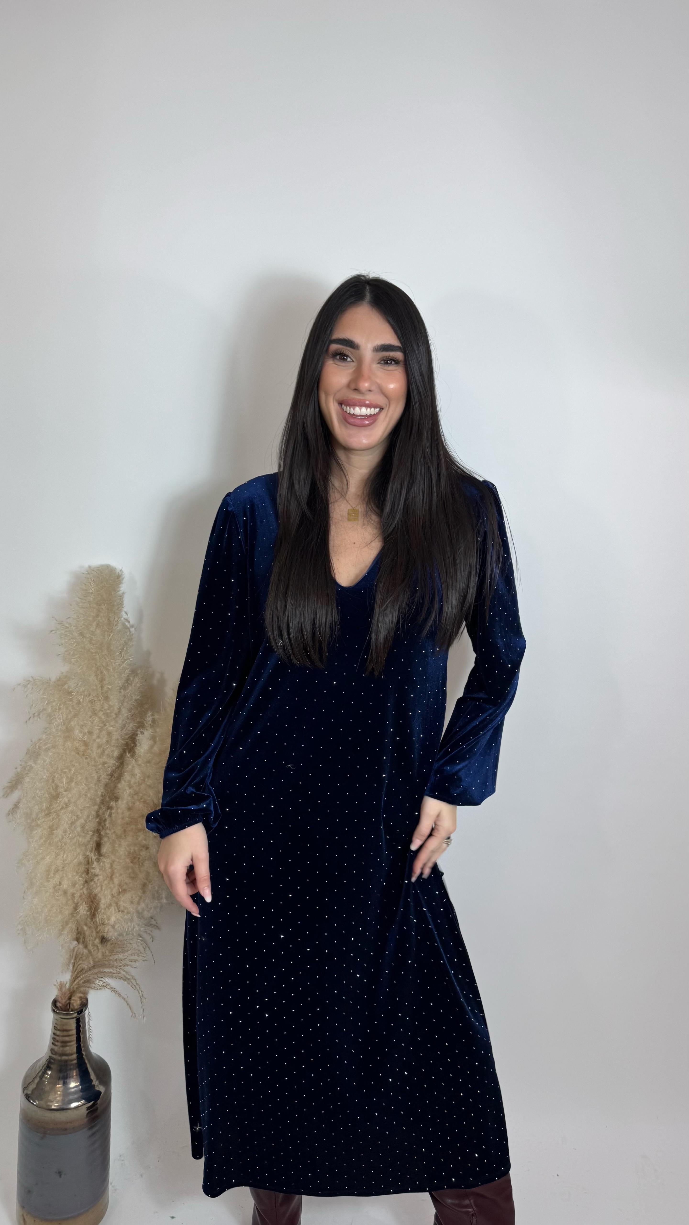 ✨Abito Velvet Sparkling Blu Notte