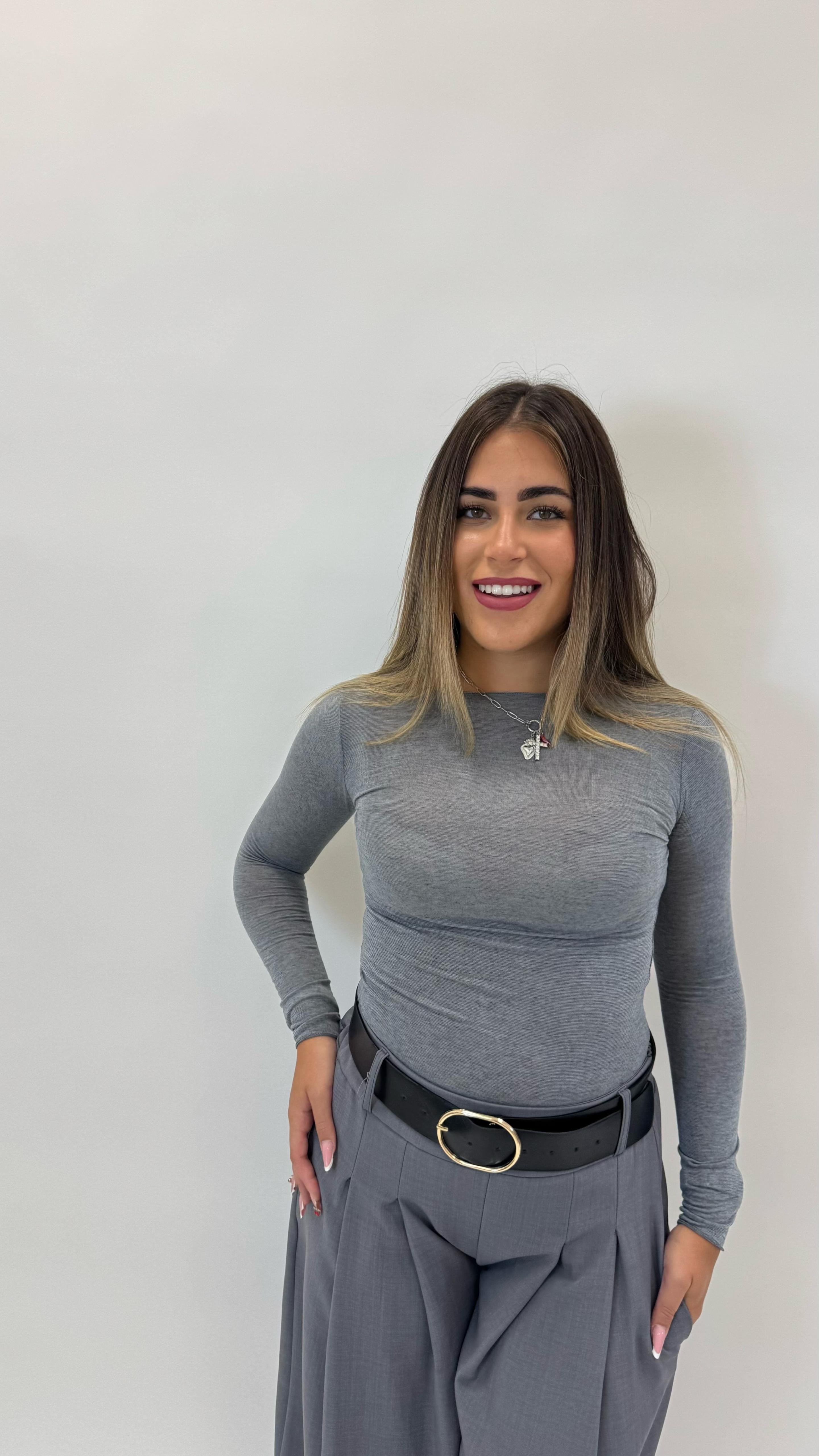 Maglia Cashmere Grigio Perla