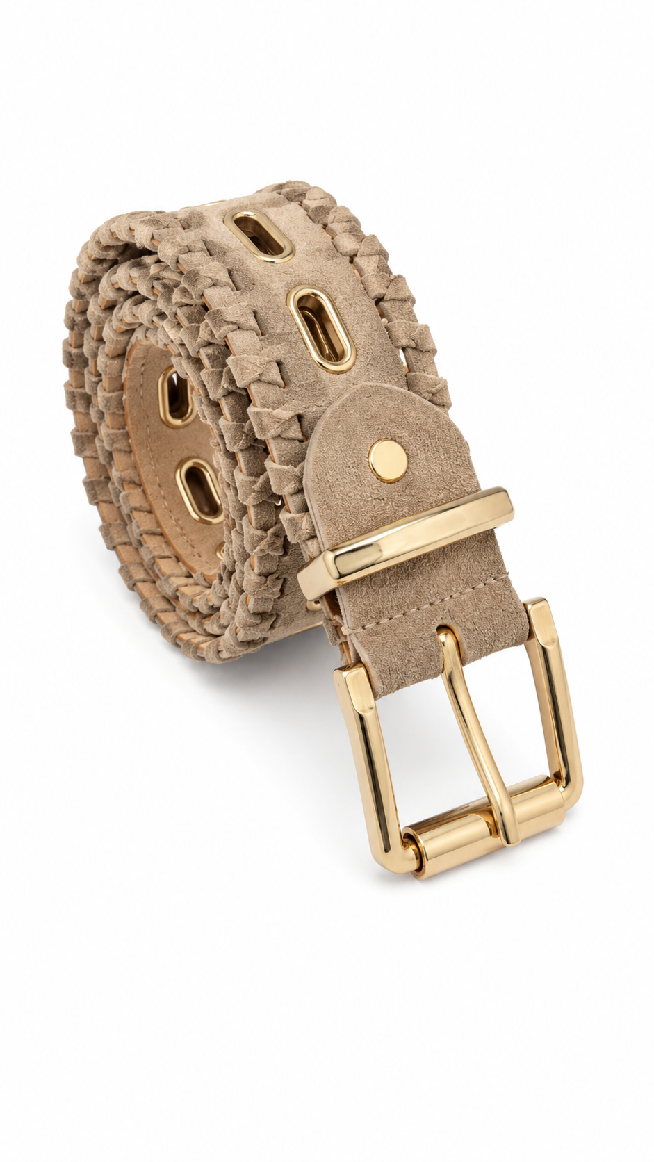 Cintura Suede Braid Ecru