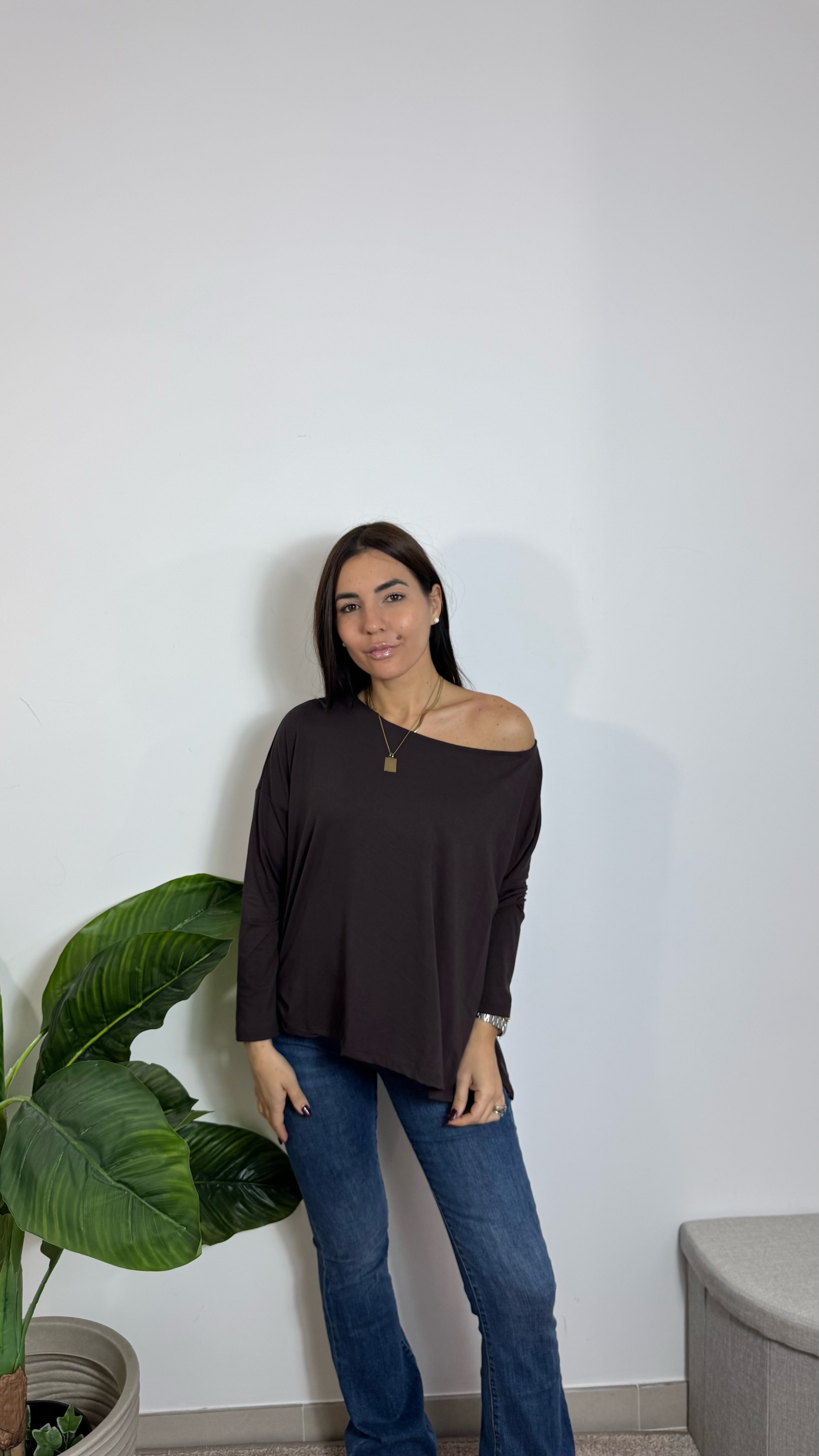 Maglia Over Basic Choco