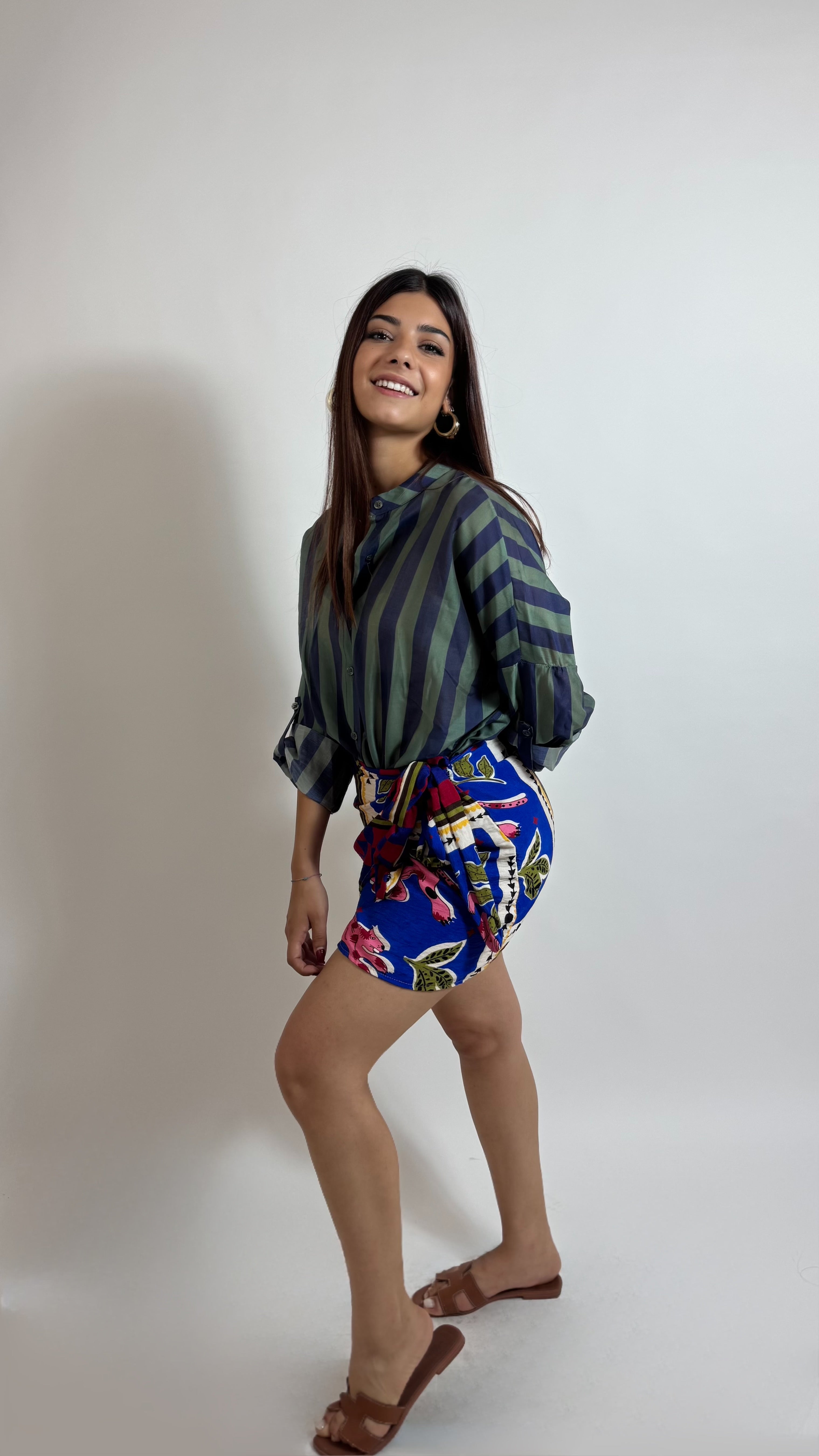 Mini Gonna Pareo Scacchi Blu/Red