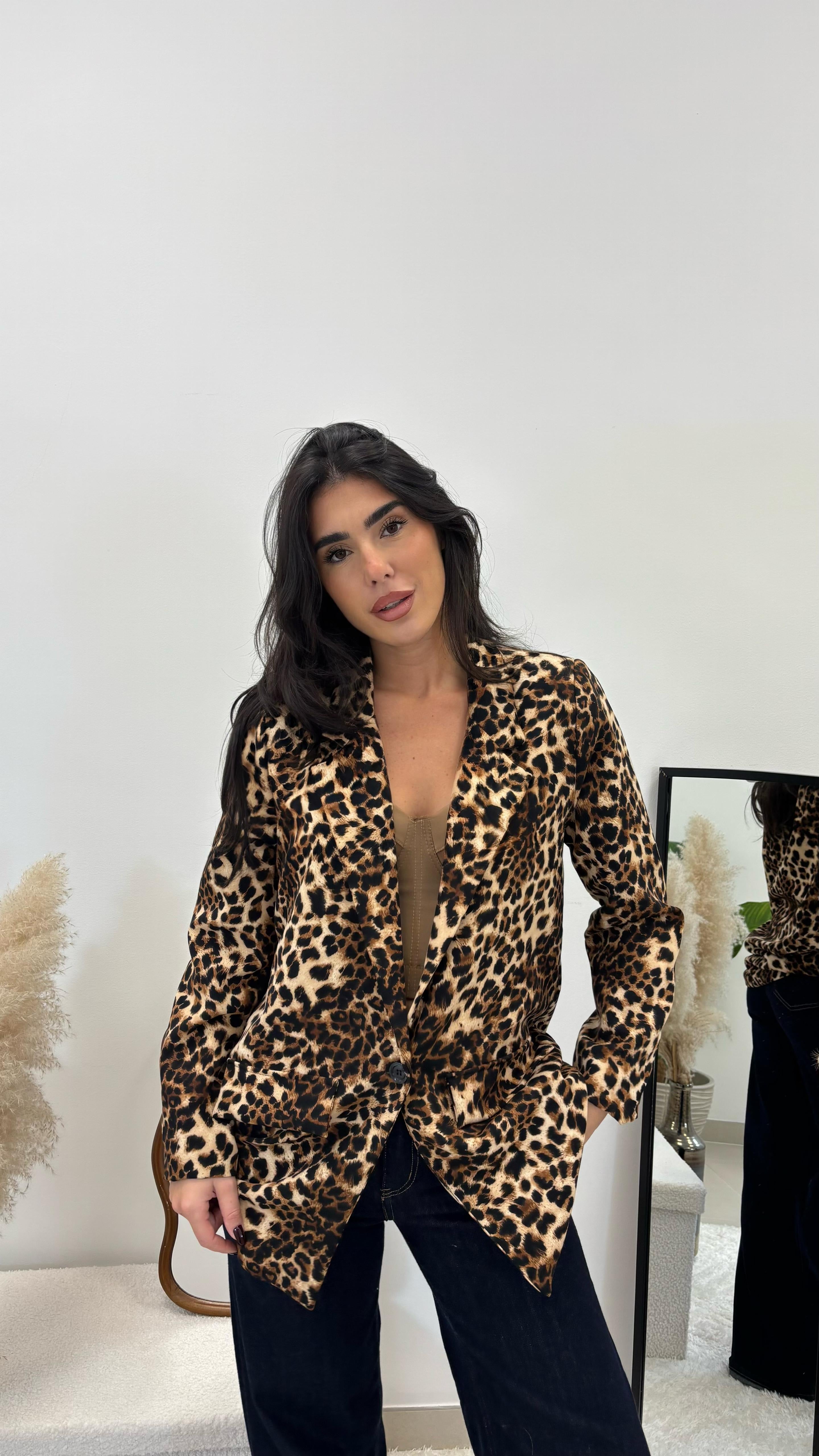 Giacca Over Animalier