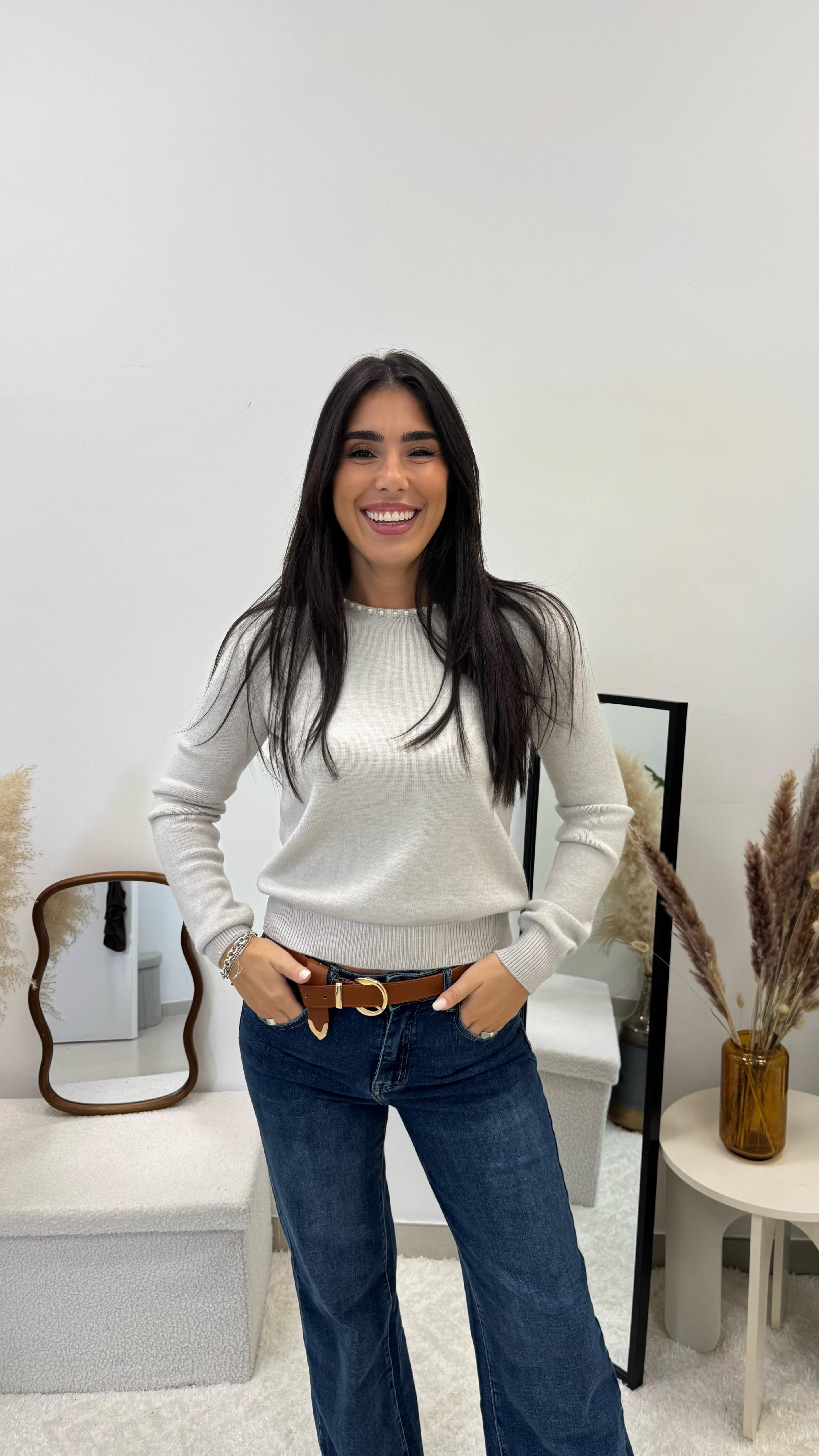 Pull Girocollo Perle