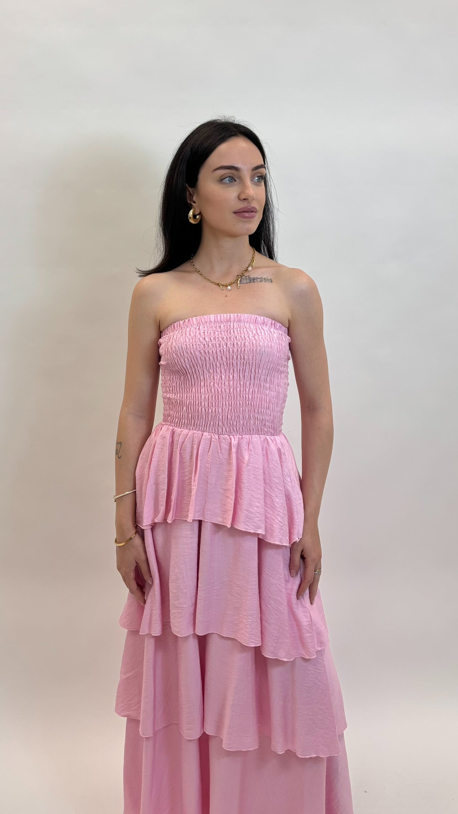 Abito Punto Smok Pink