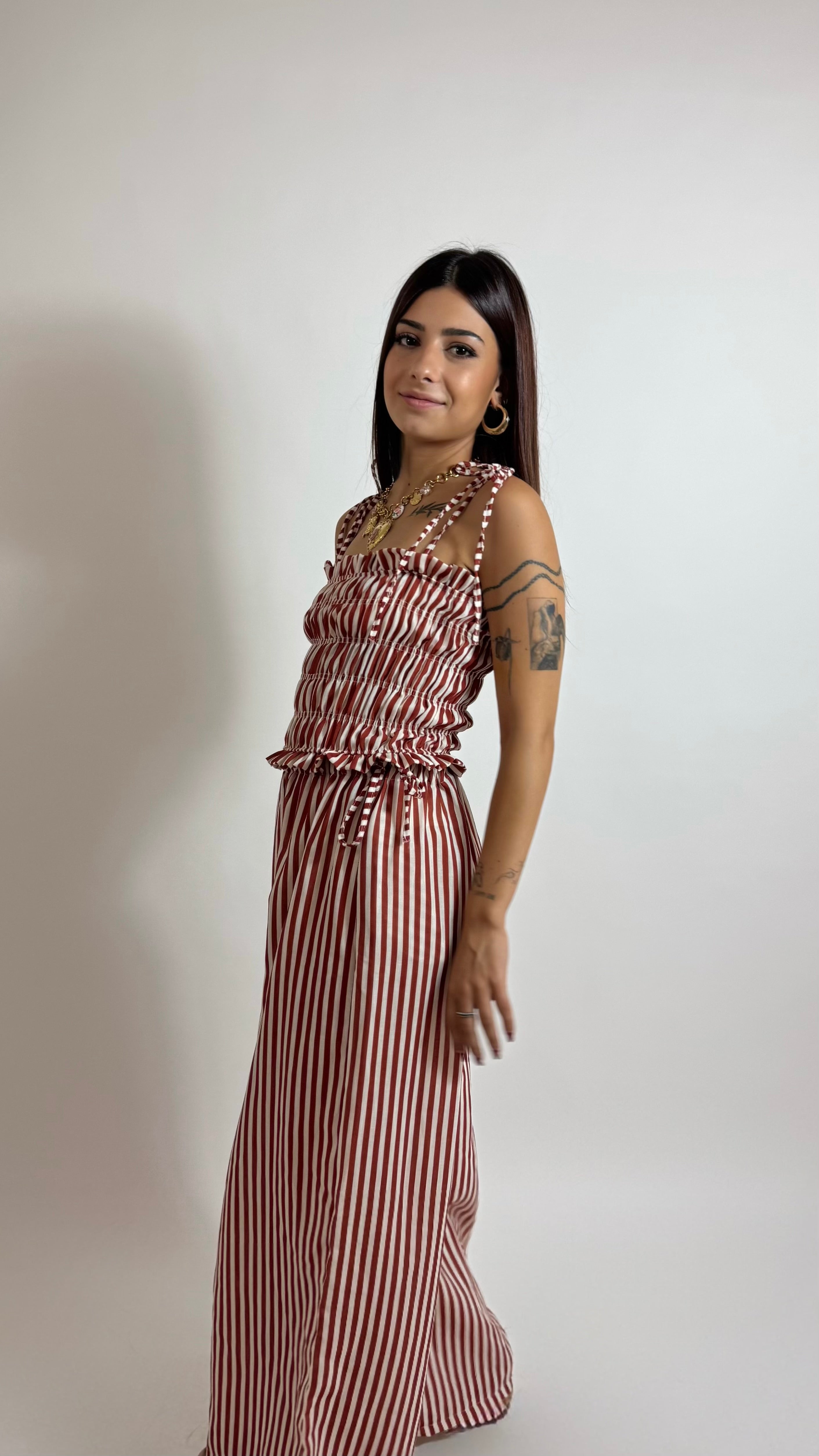 Set Stripe Ruggine/White