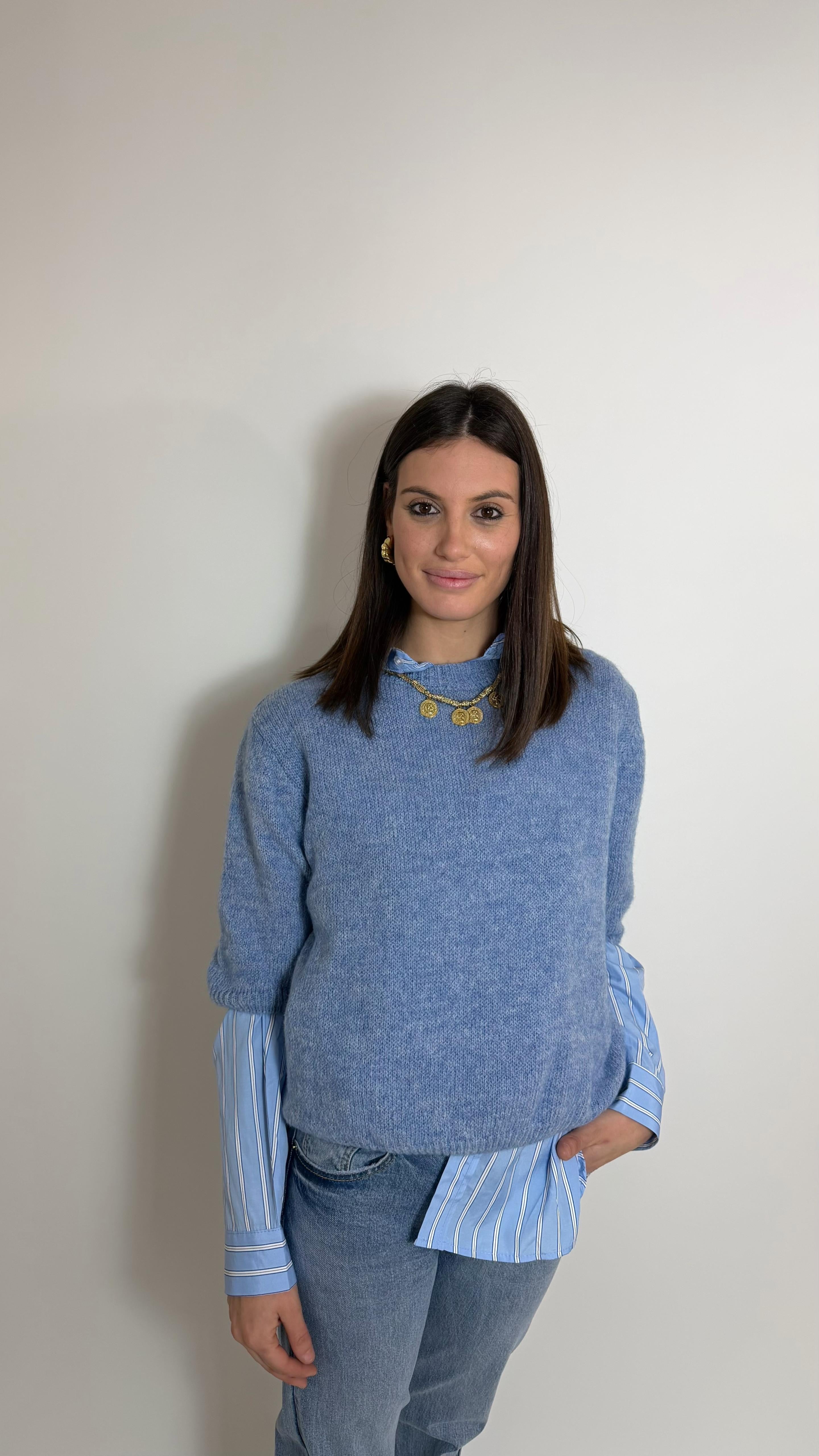 Pull 3/4 Extrasoffice Azzurro