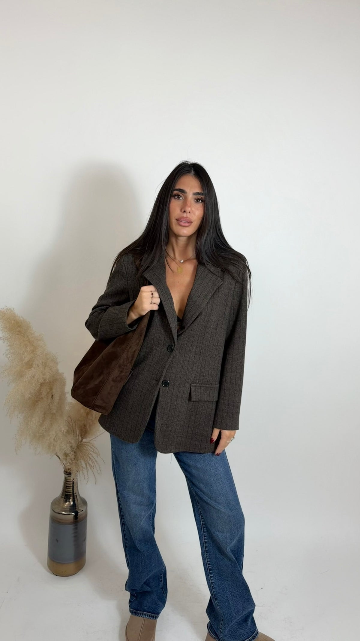 Blazer Gessato Moka