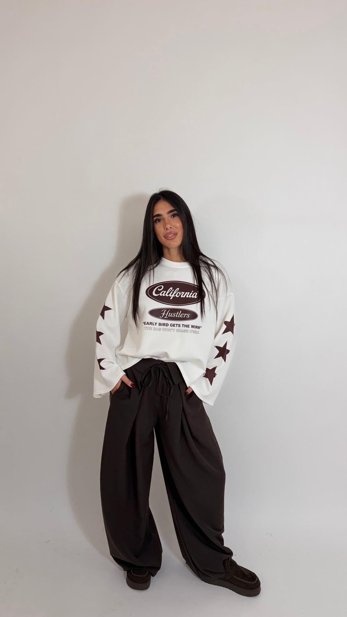 Pantalone Wrap Over Choco