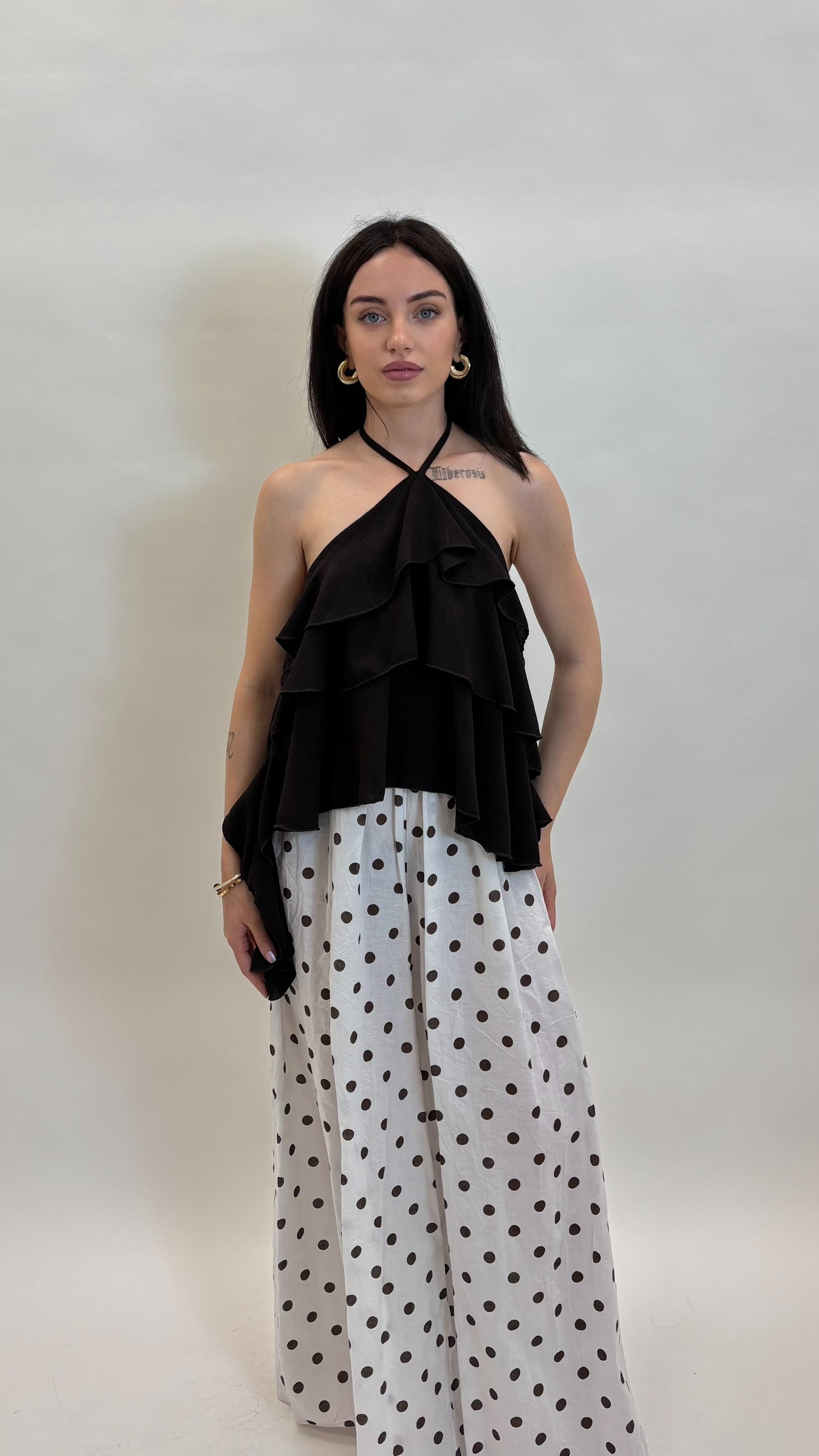 Pantalone Pois Bianco