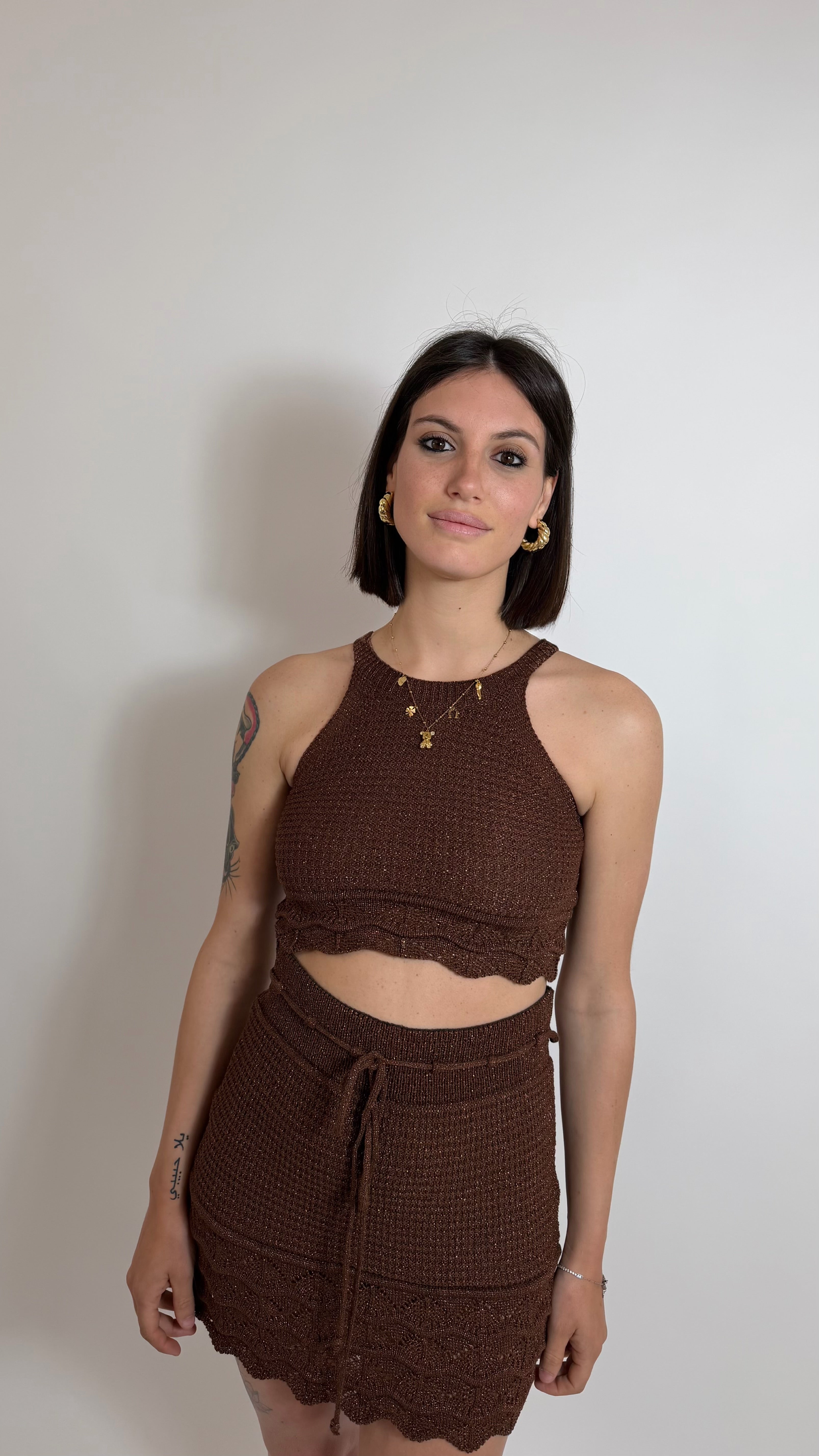 Set Crochet Lurex Bronze
