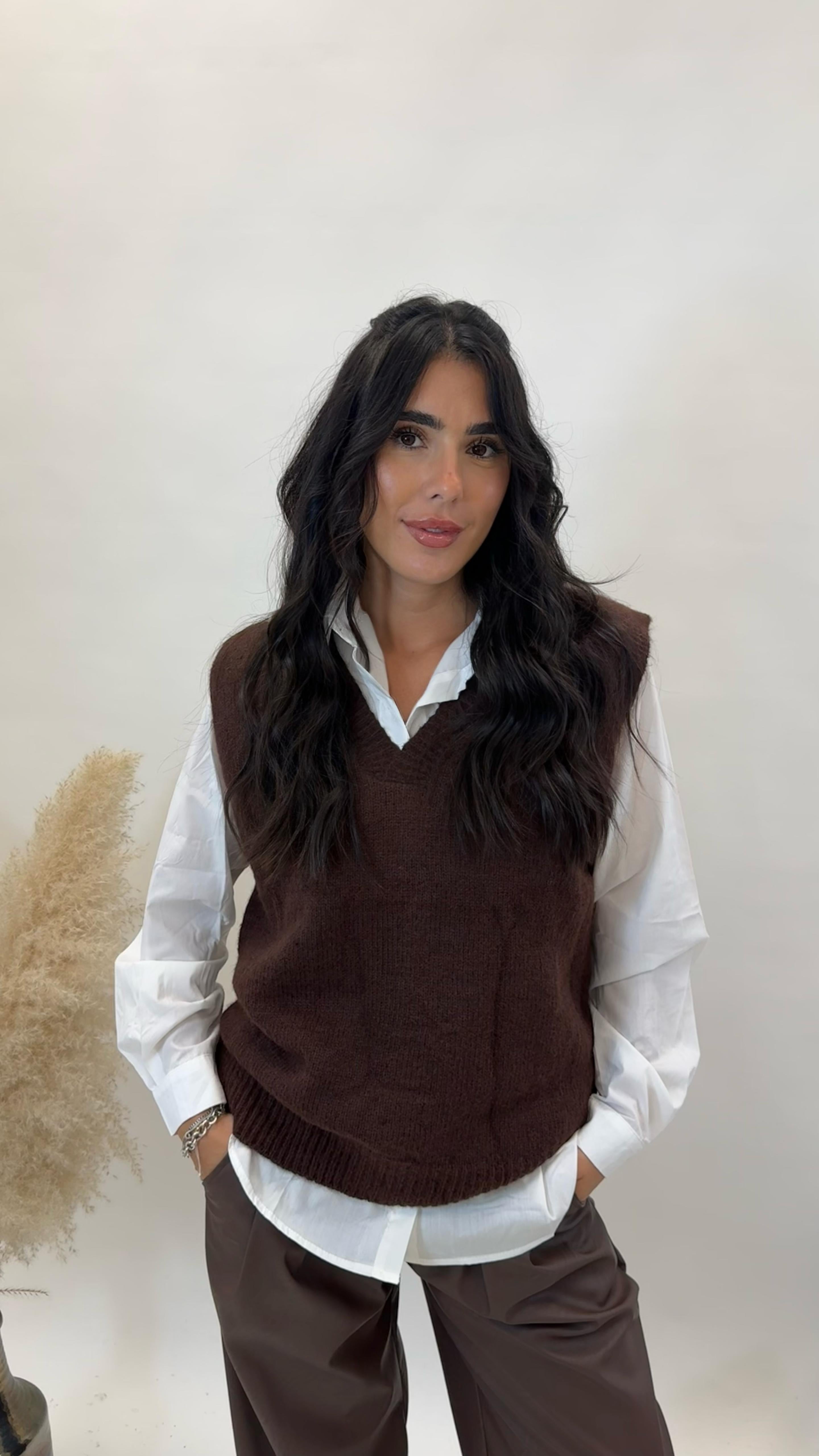Gilet in Maglia con Camicia