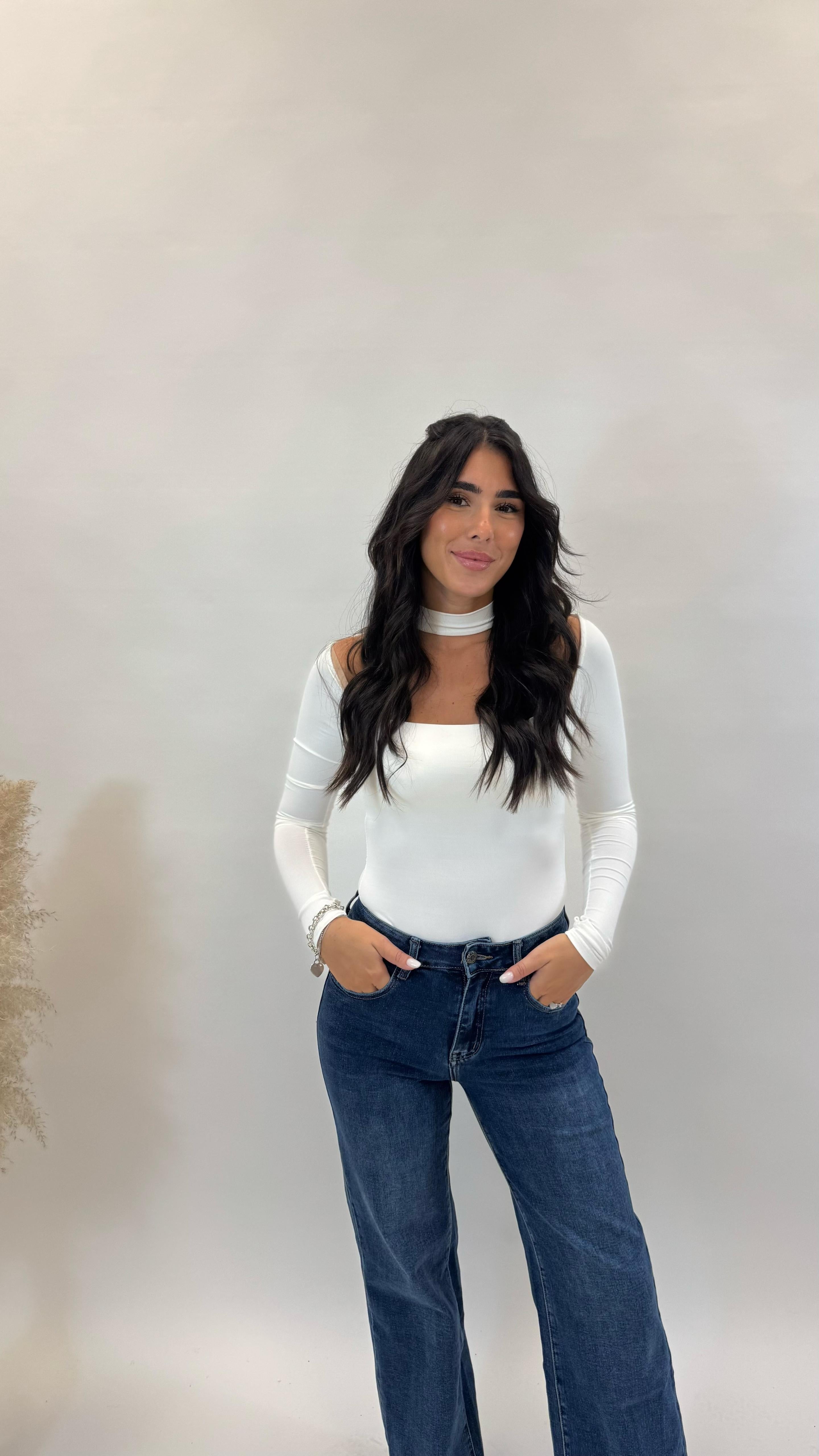 Body Scollo Chocker Bianco