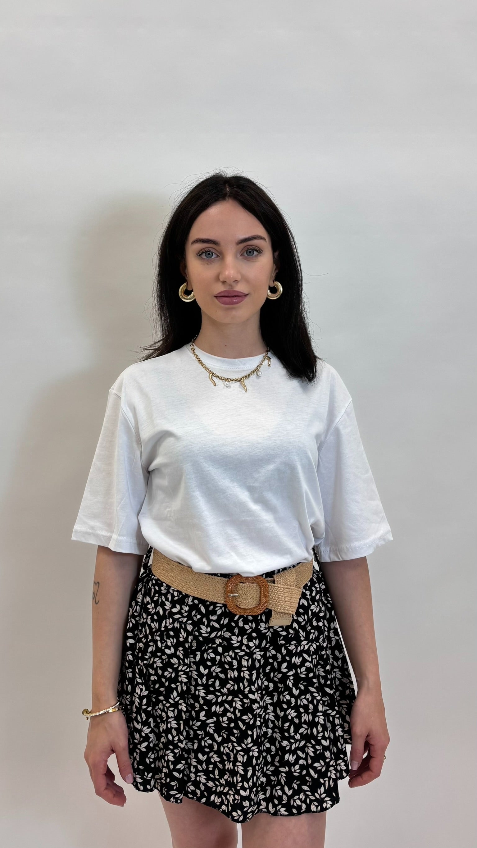 Skort Bloom con Cintura Nera