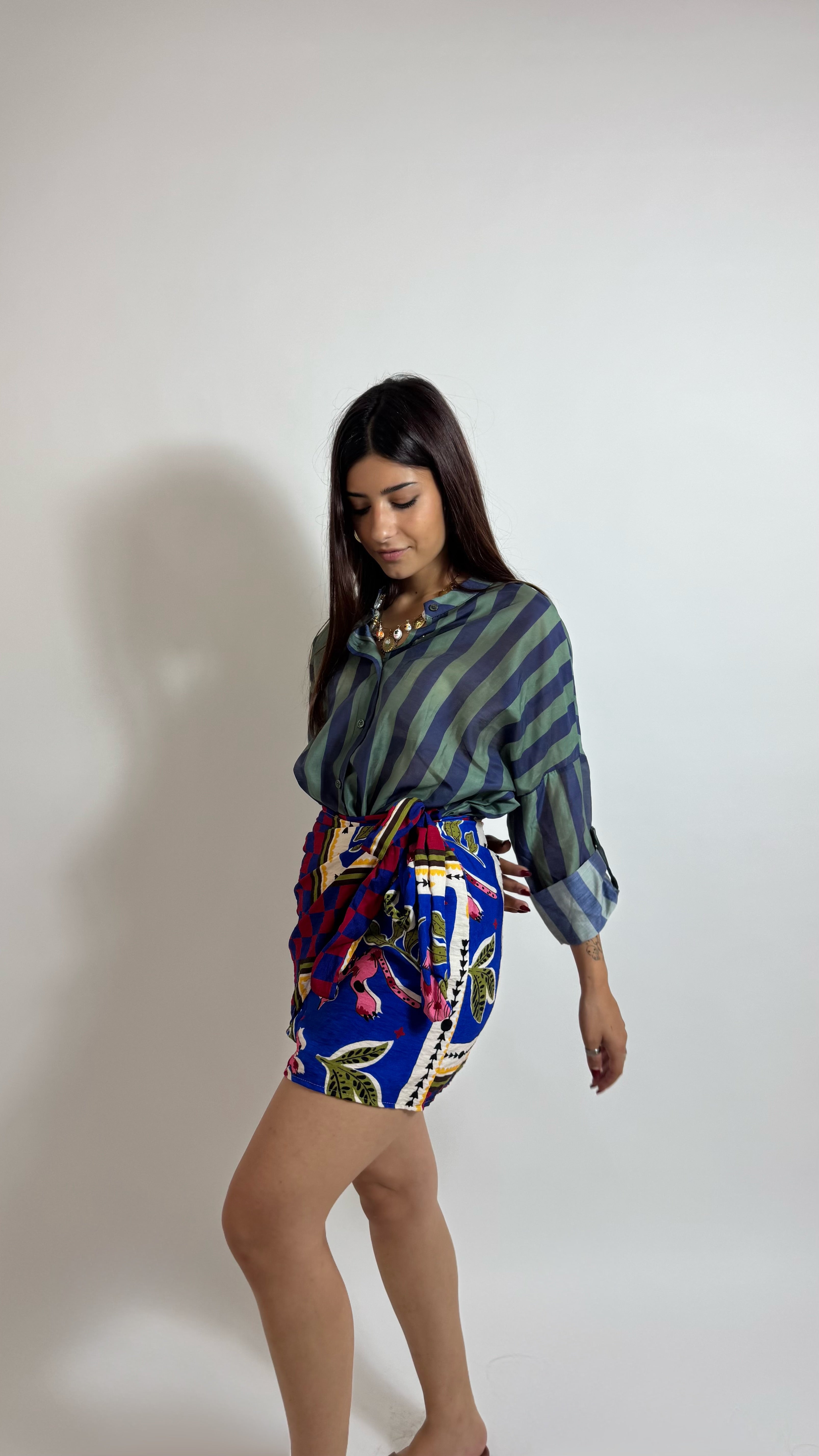 Mini Gonna Pareo Scacchi Blu/Red
