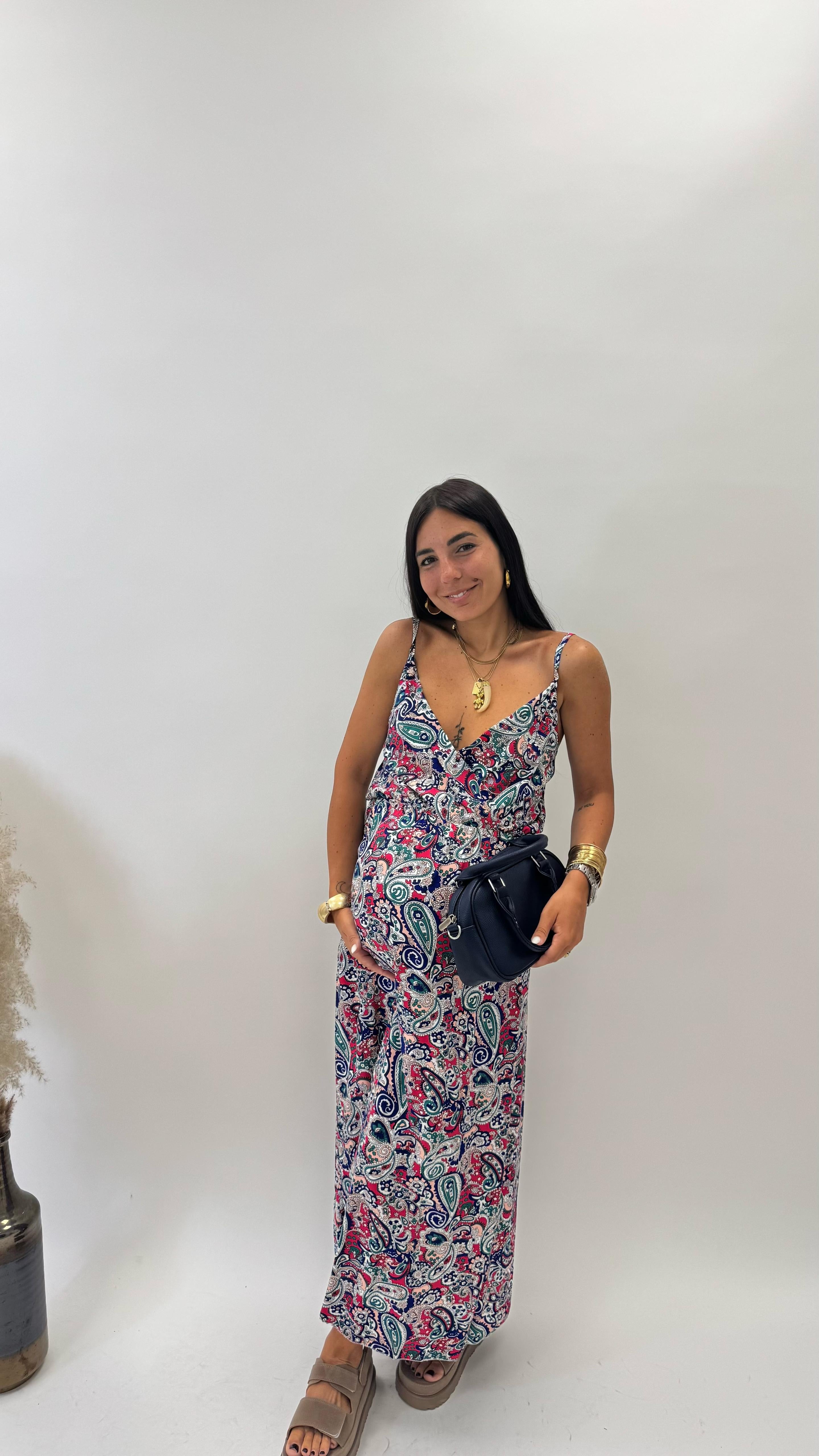 Abito Sole Paisley Blu