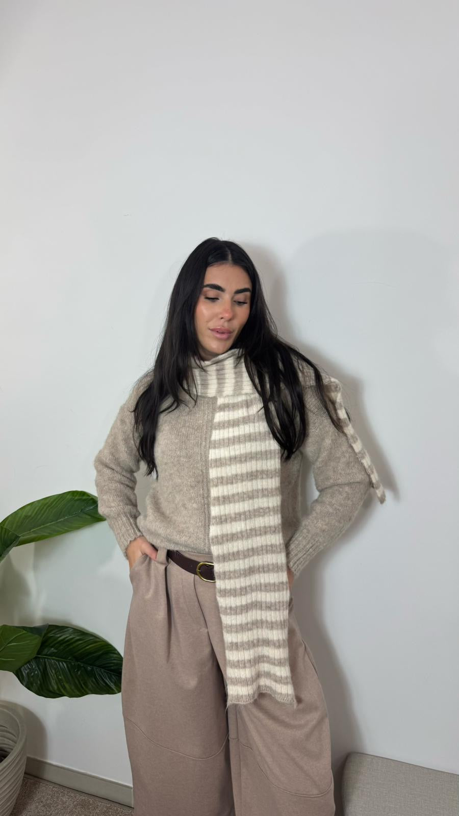 Pull Cozy Scarf Tortora