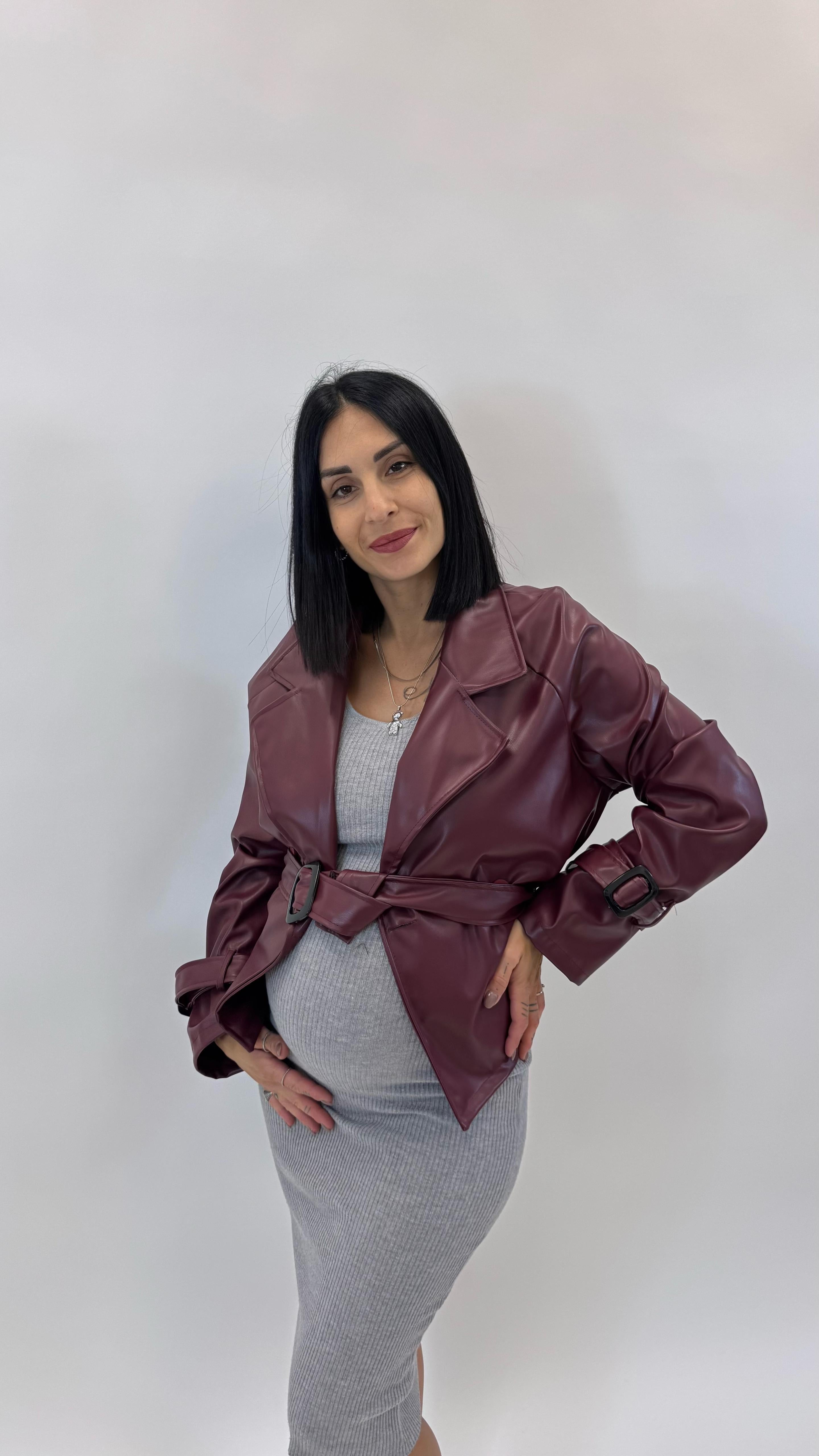 Mini Trench Ecopelle Burgundy