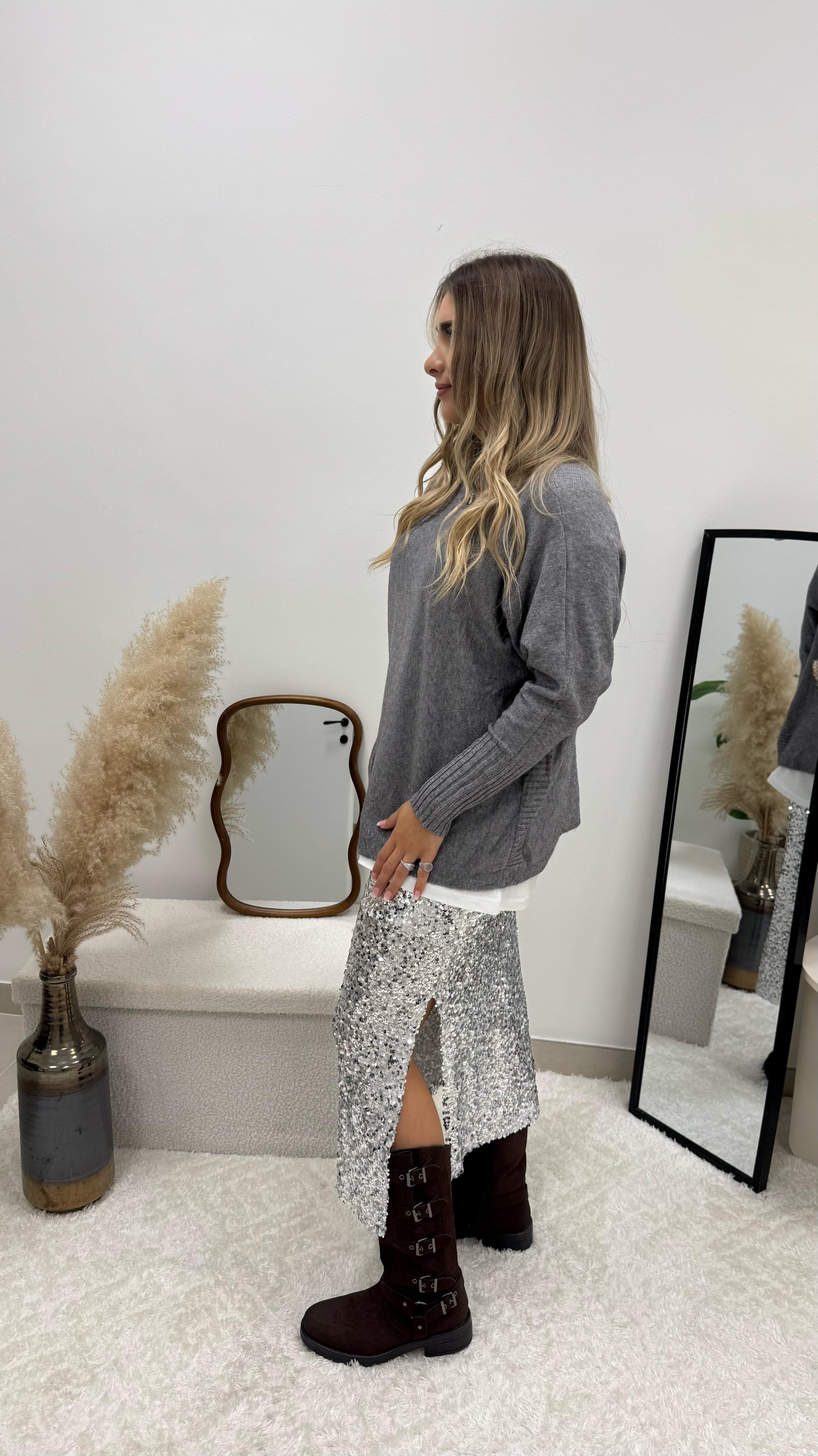 Longuette Paillettes Silver