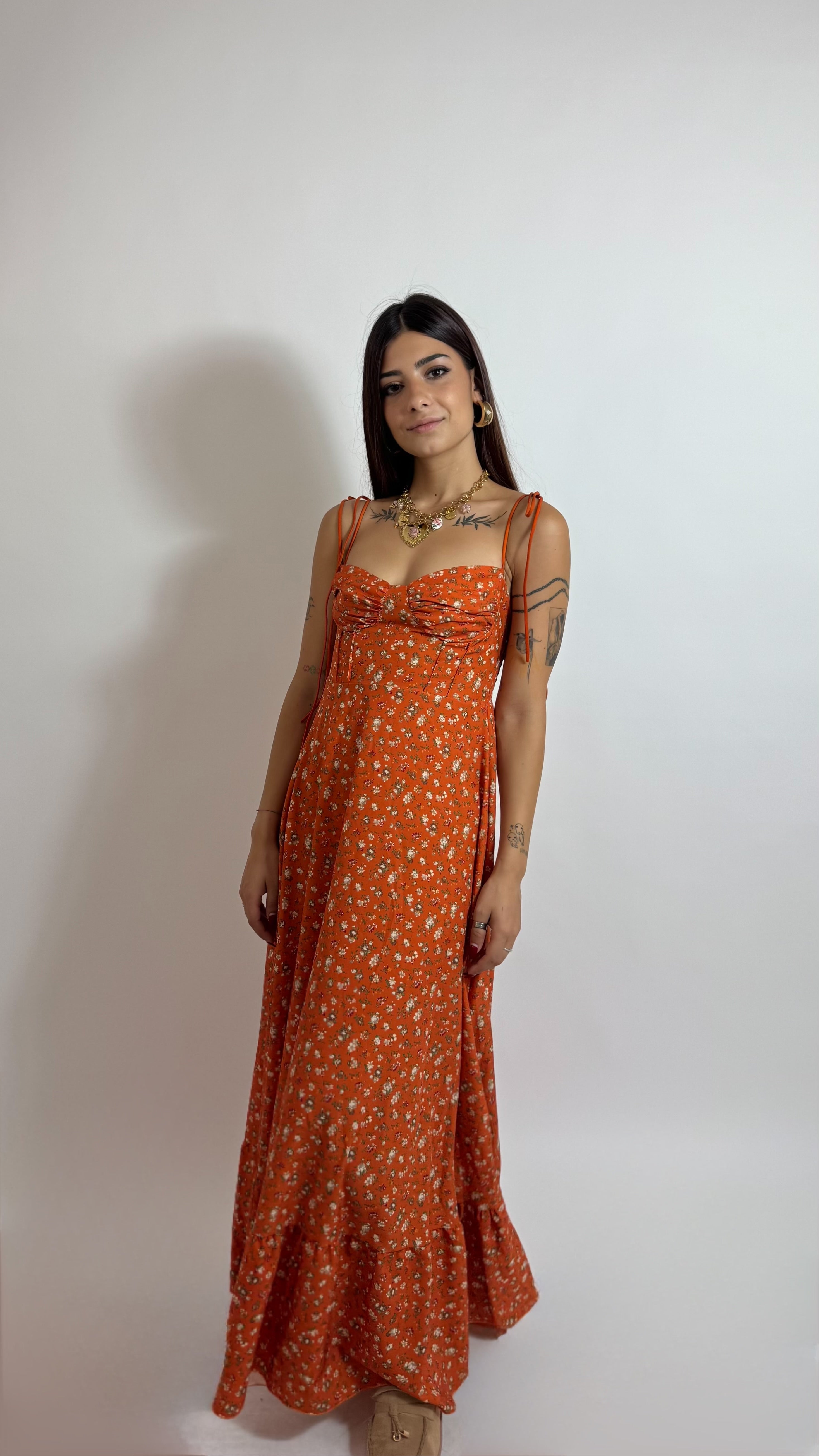 Abito Alice Flowers Orange