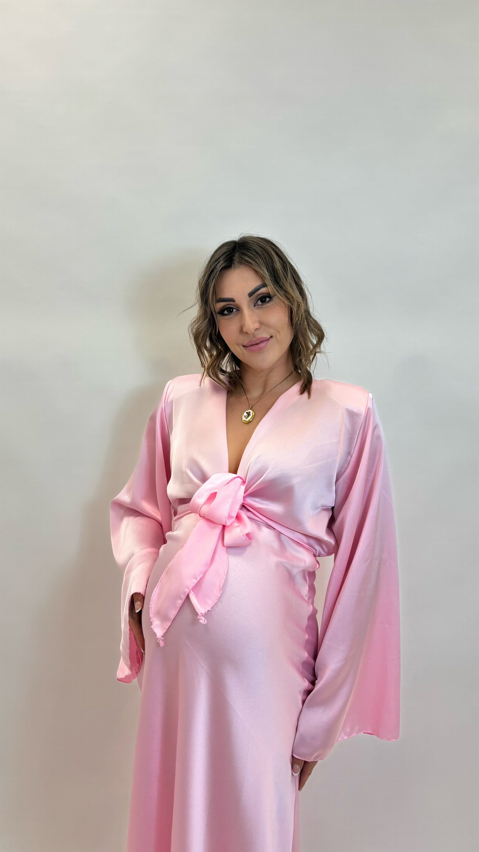 Set Silk Top & Skirt Rosa