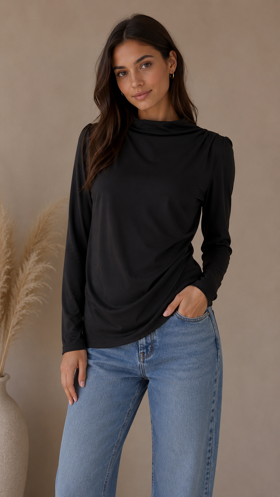Maglia Soft Collo Drappeggiato