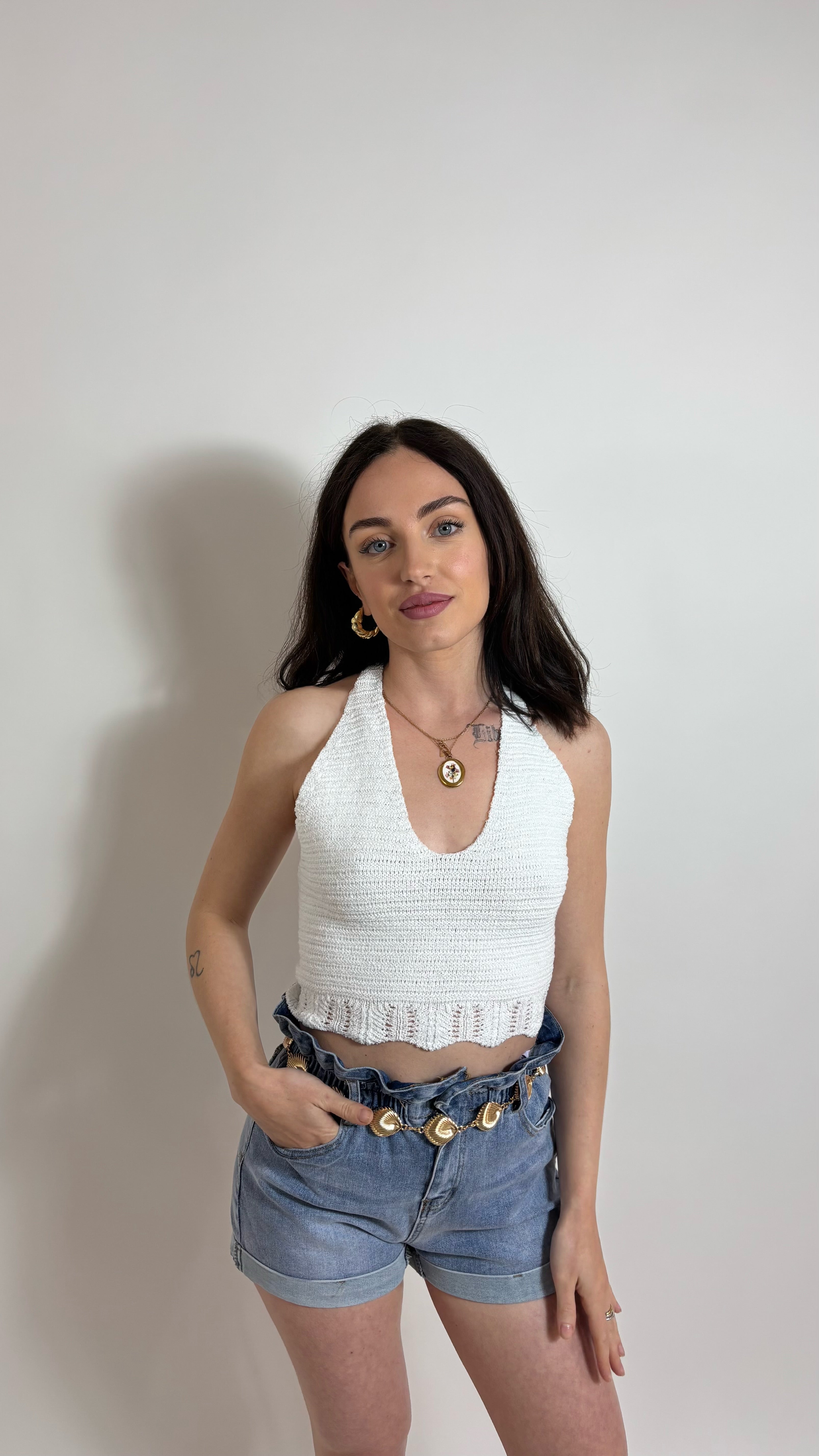 Top Crochet Positano Bianco