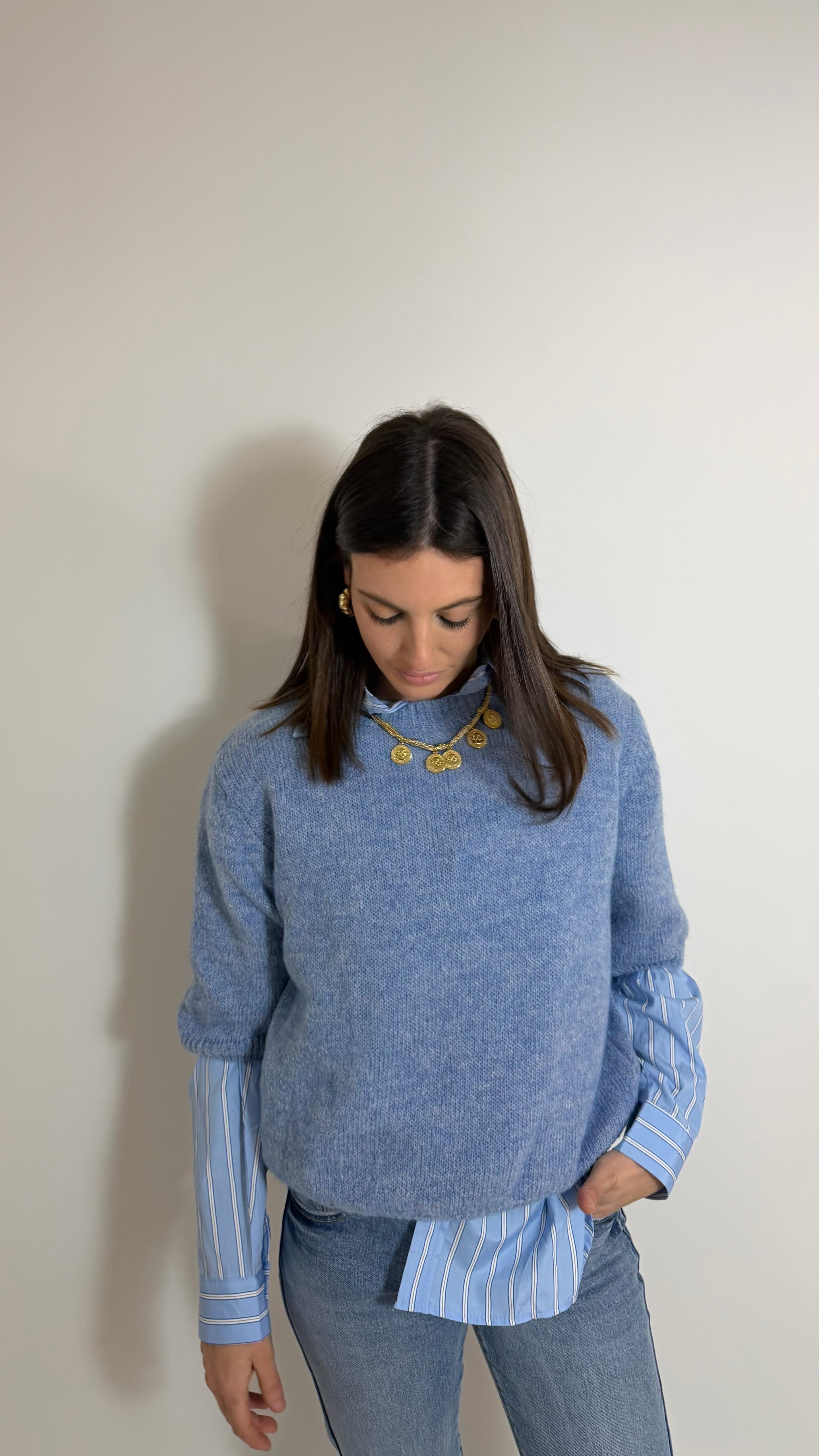 Pull 3/4 Extrasoffice Azzurro