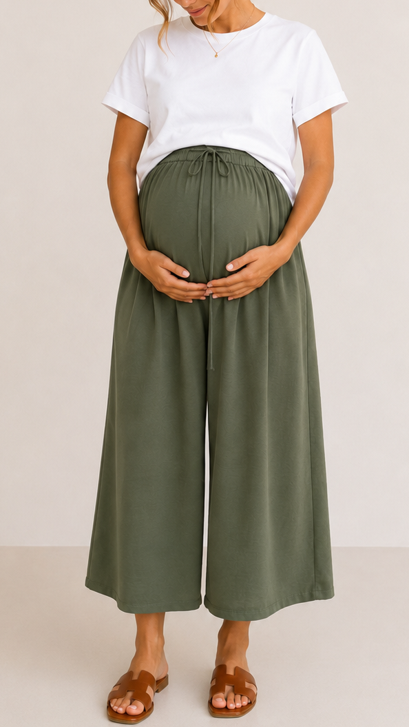 Pantalone Soft Capri Verde Utility