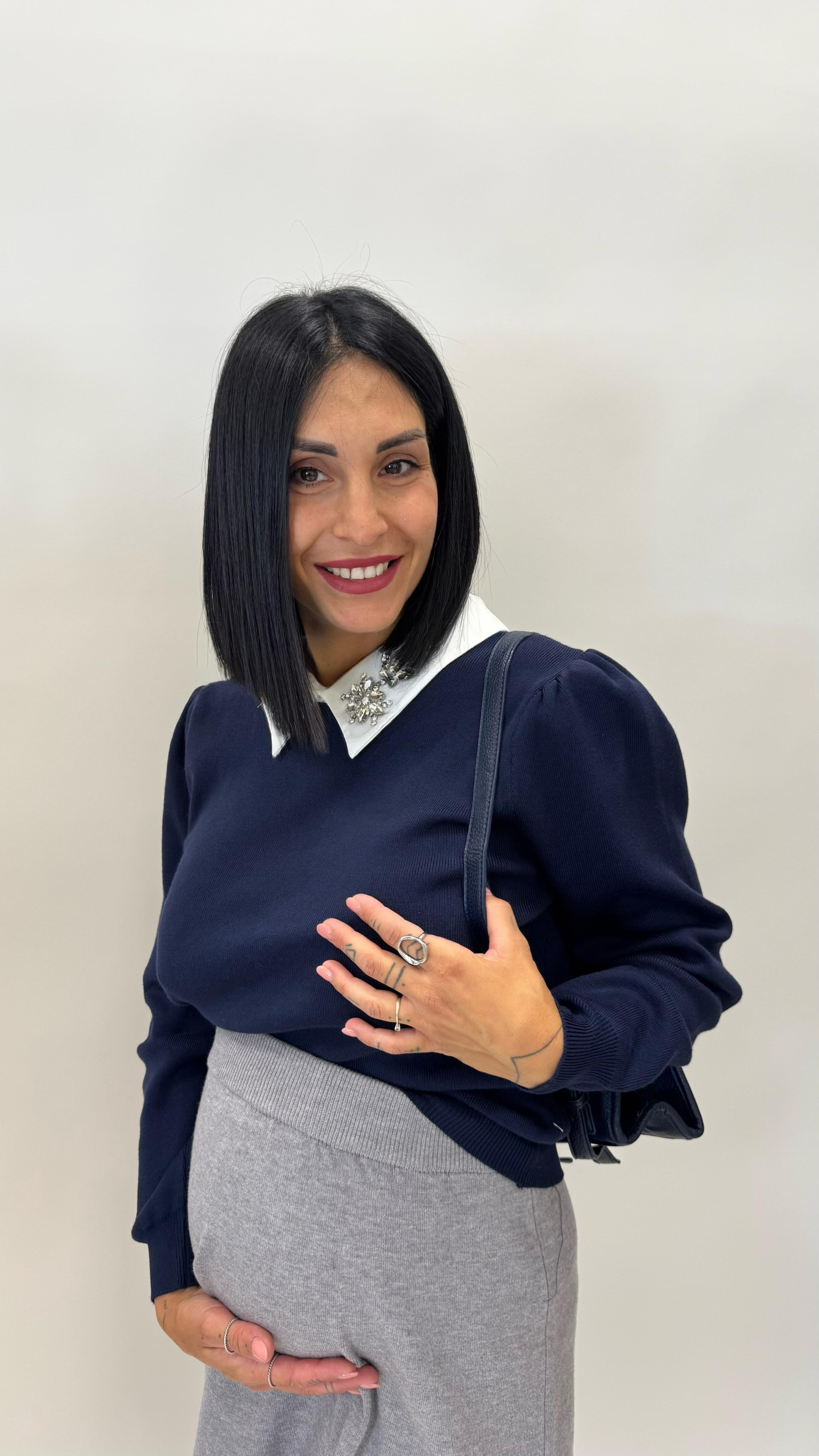 Longuette in Maglia Morbida Grigio Perla